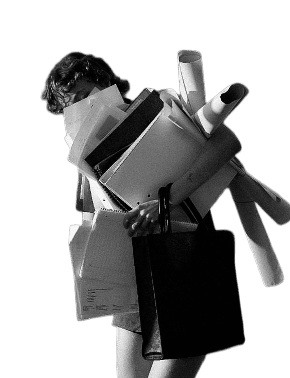 Professional woman in a suit standing in an office setting.