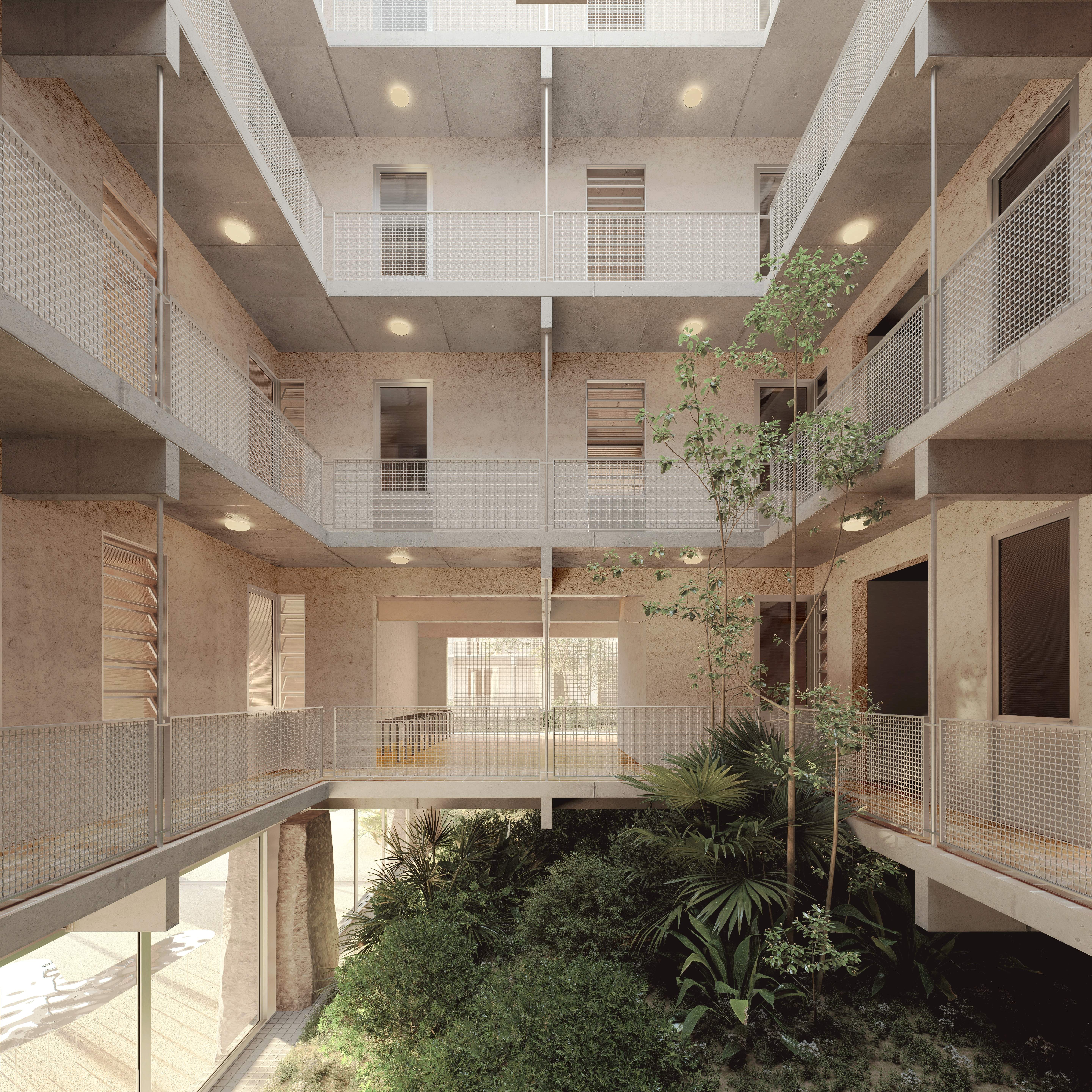 Render patio interior