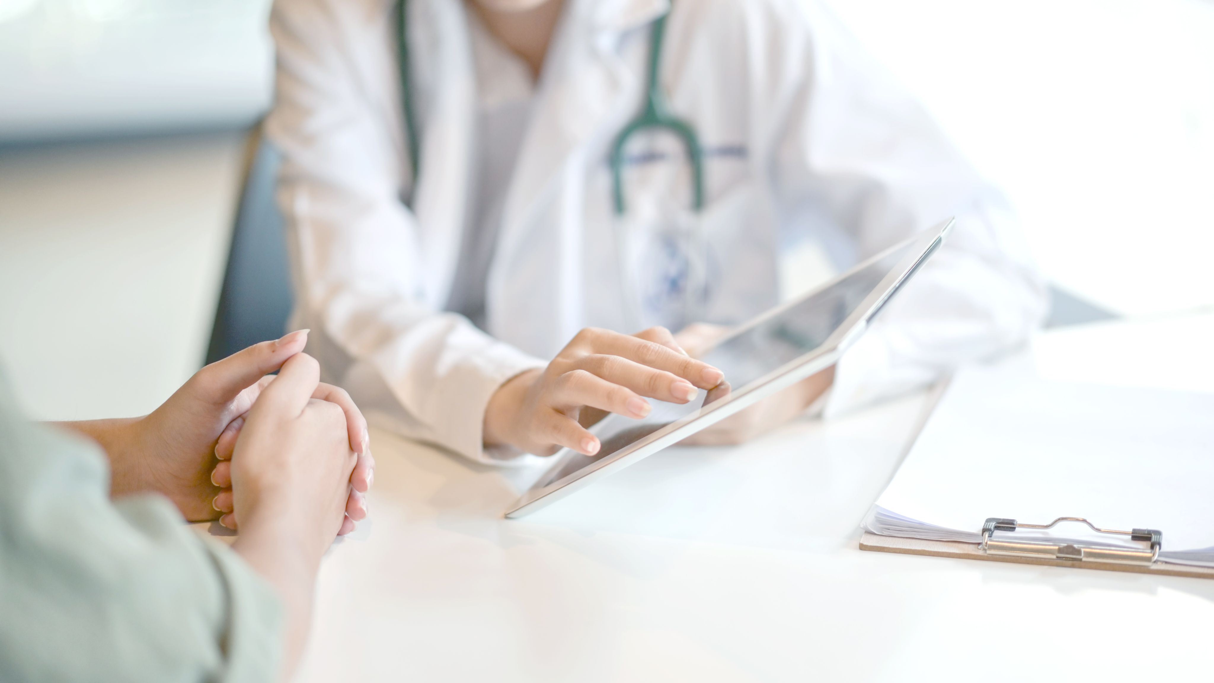Female doctor having the file in hand