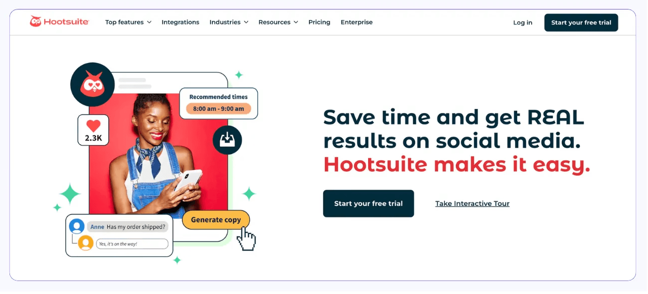 Hootsuite main page