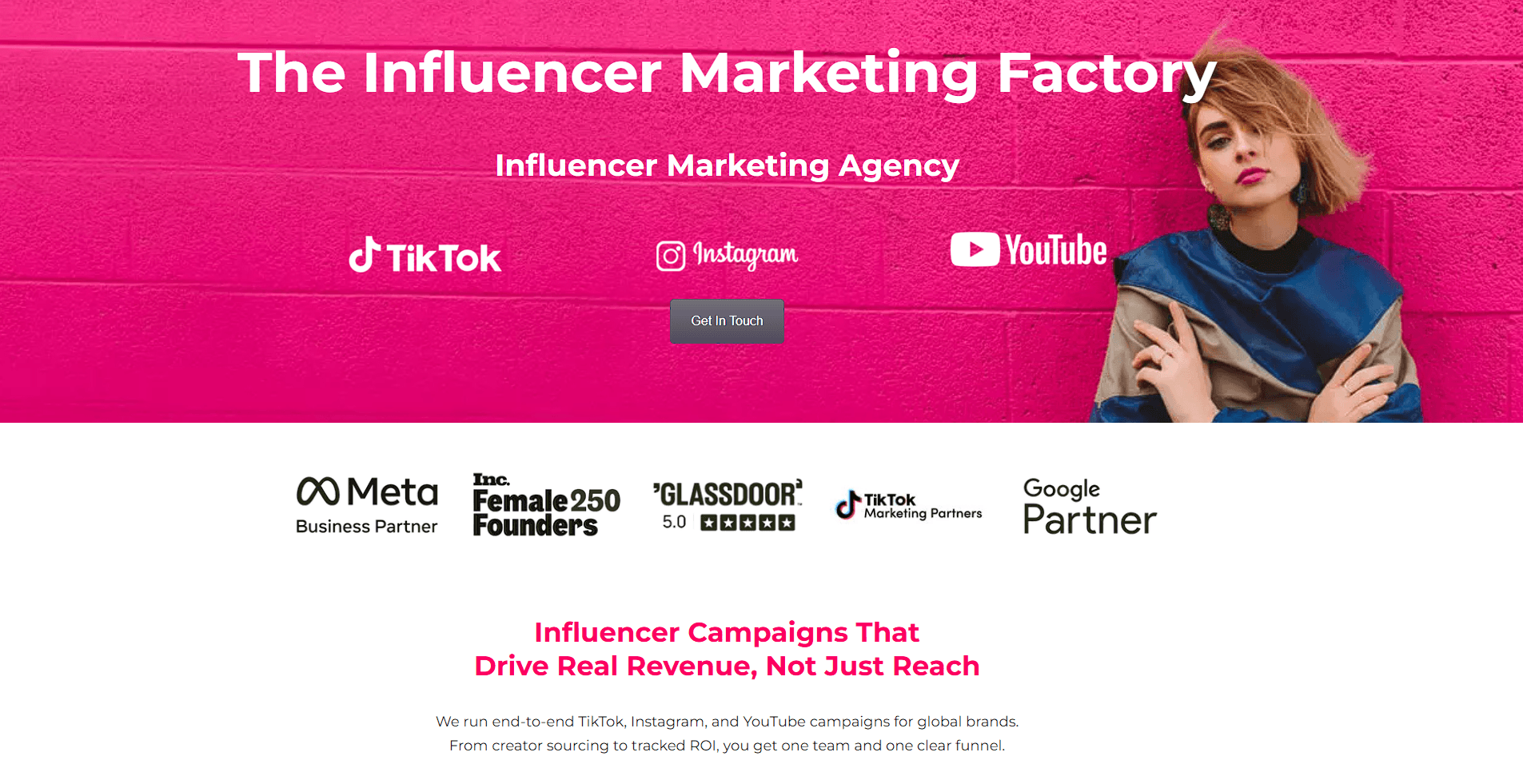 the influencer marketing factory homepage screenshot