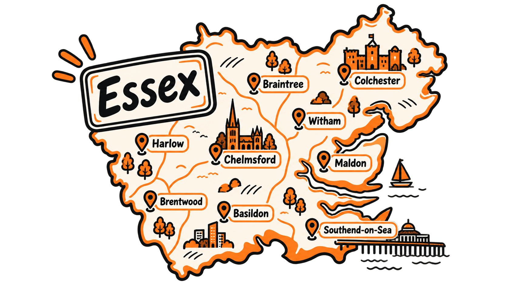 Map of Essex