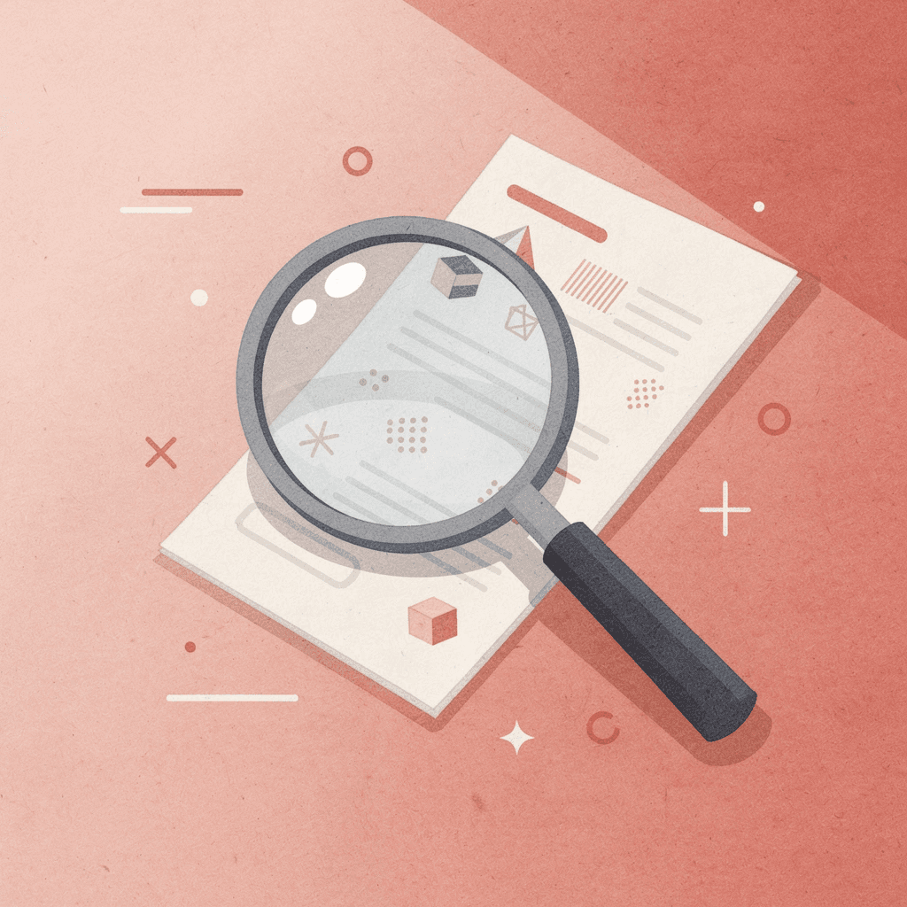 Magnifying glass examining hidden costs beneath visible business expenses