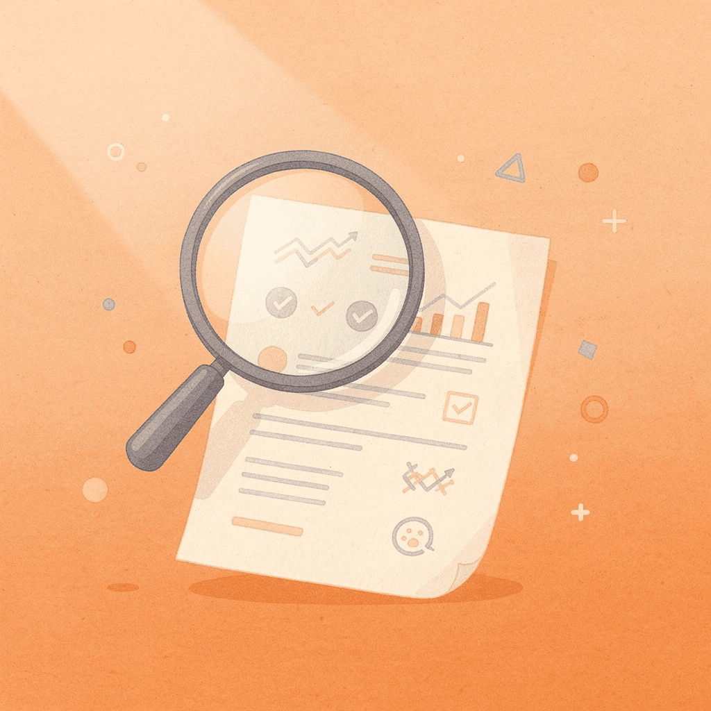 Magnifying glass examining SEO elements representing the validation process