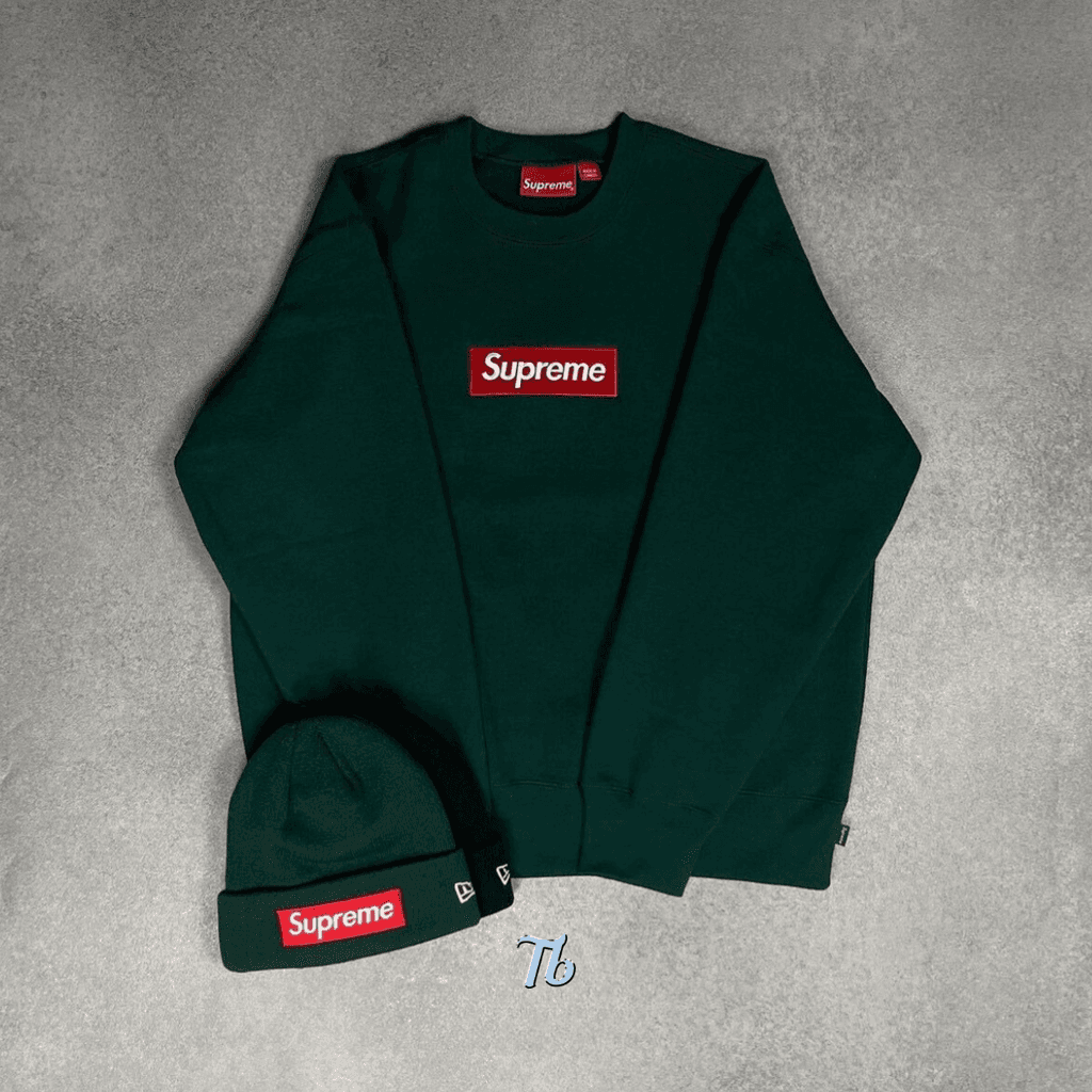 Supreme Overneck and Beanie in Green Twobasique