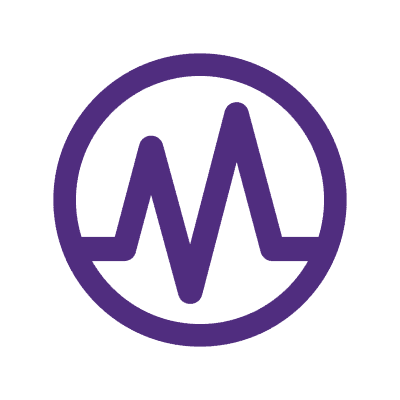Blue company logo featuring an infinity symbol, representing continuity and limitless possibilities.