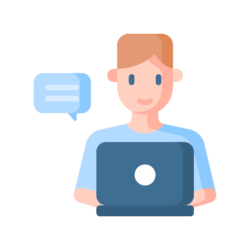 Happy remote working laptop blogger