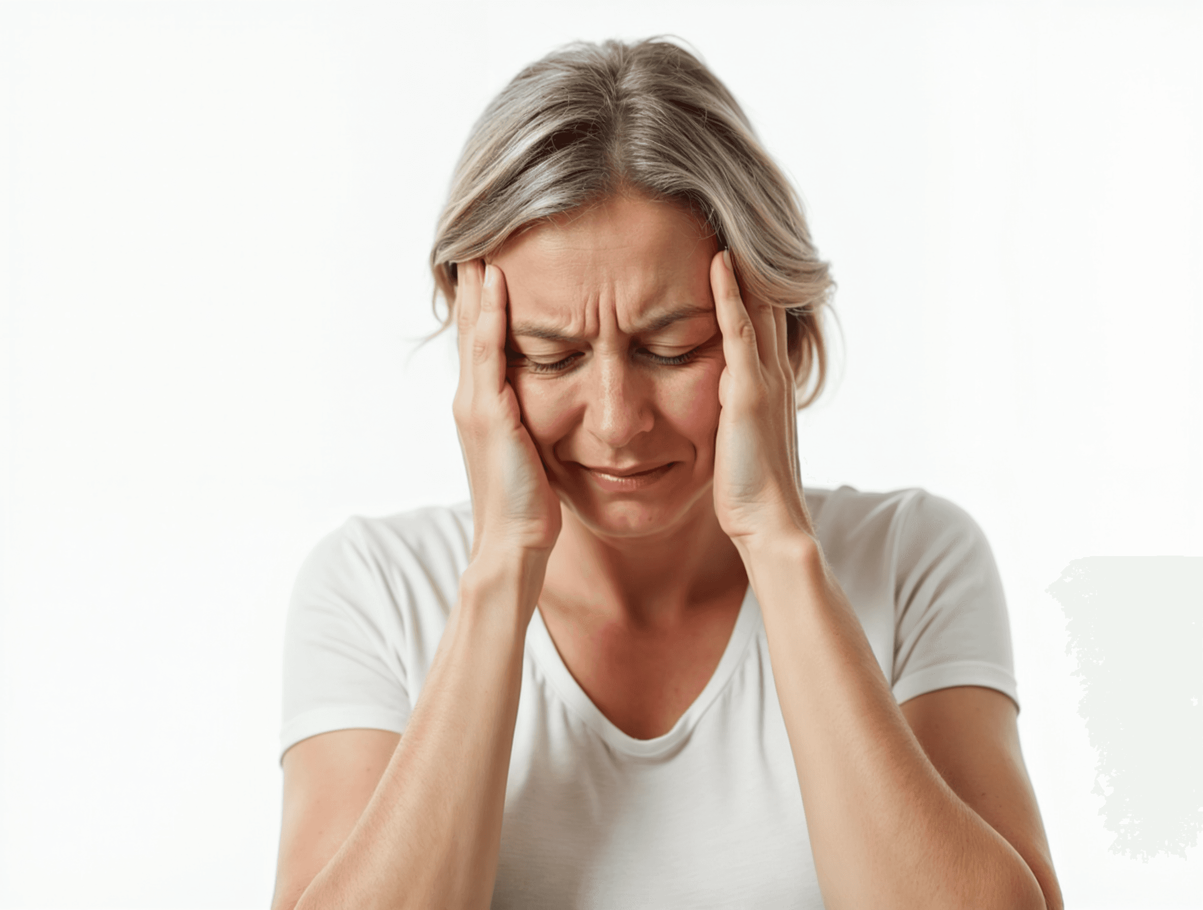 An image of a woman experiencing fatigue and night sweats