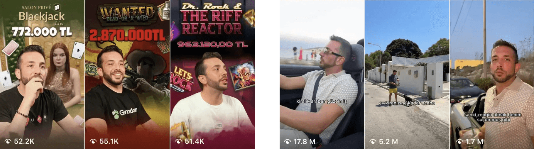 iGaming influencer instagram reels screenshot