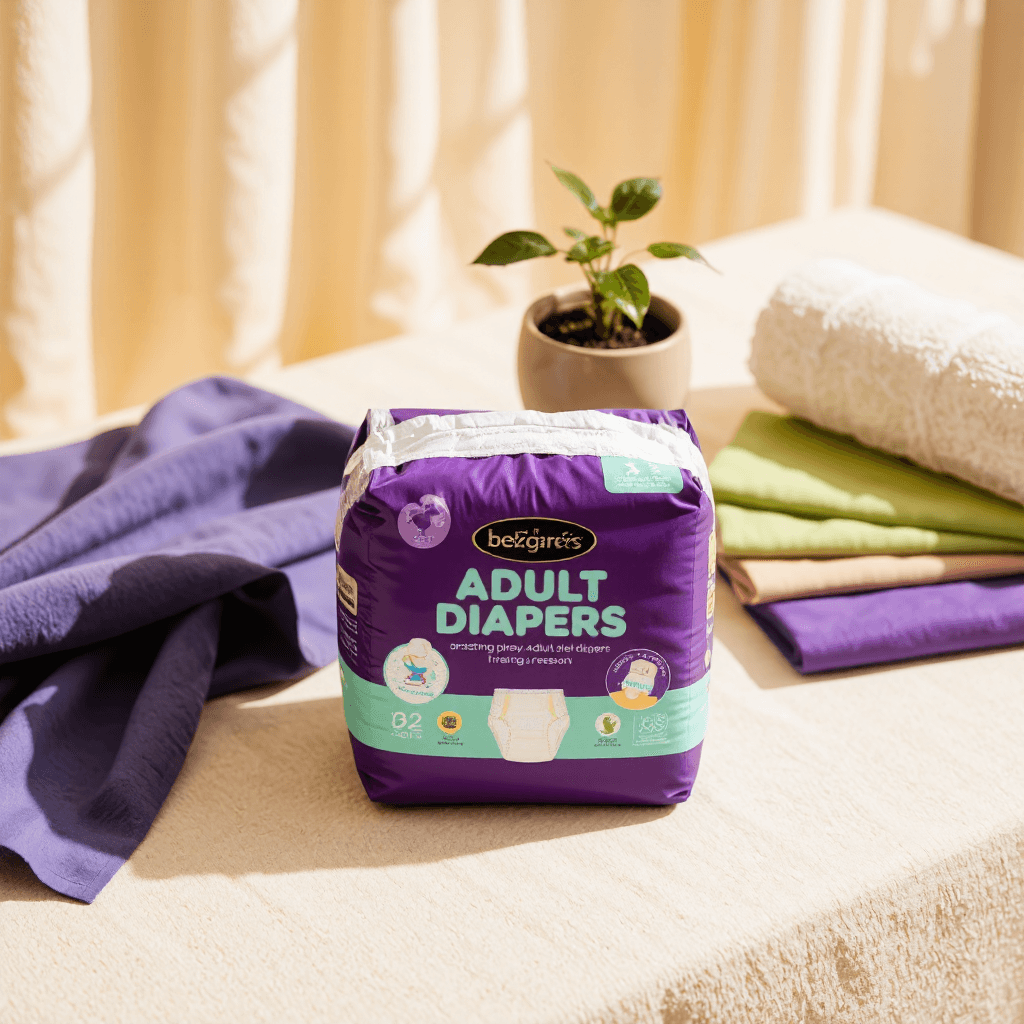 product photography of Adult diaper packaging
