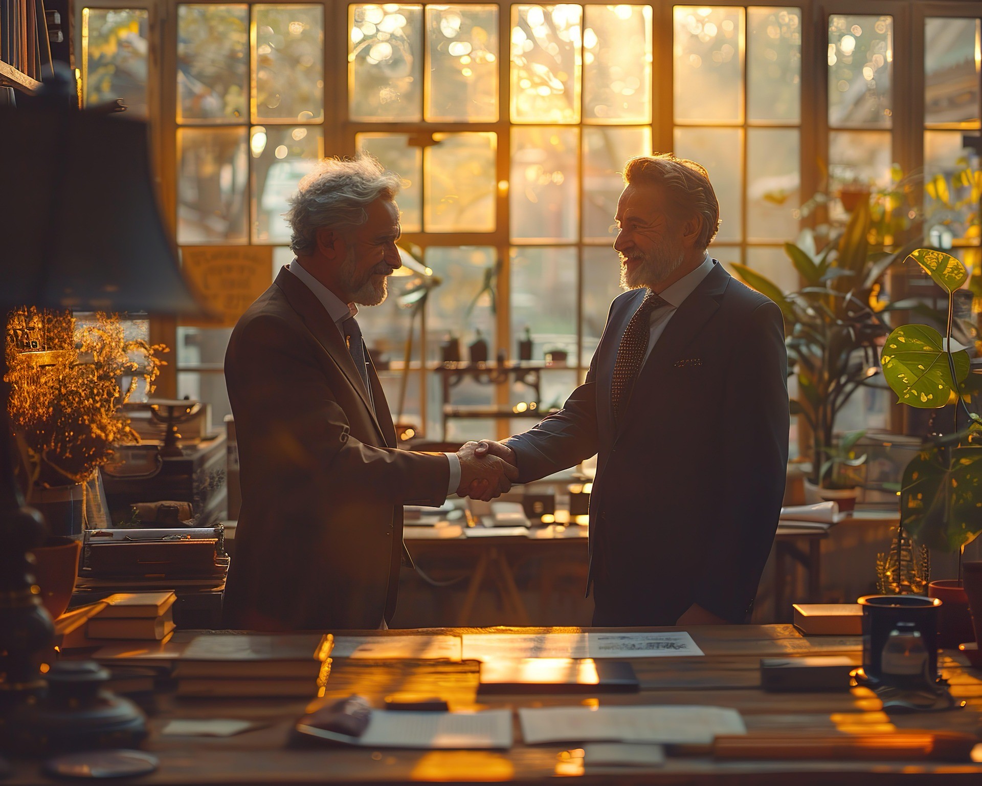 Business man doing hand shake