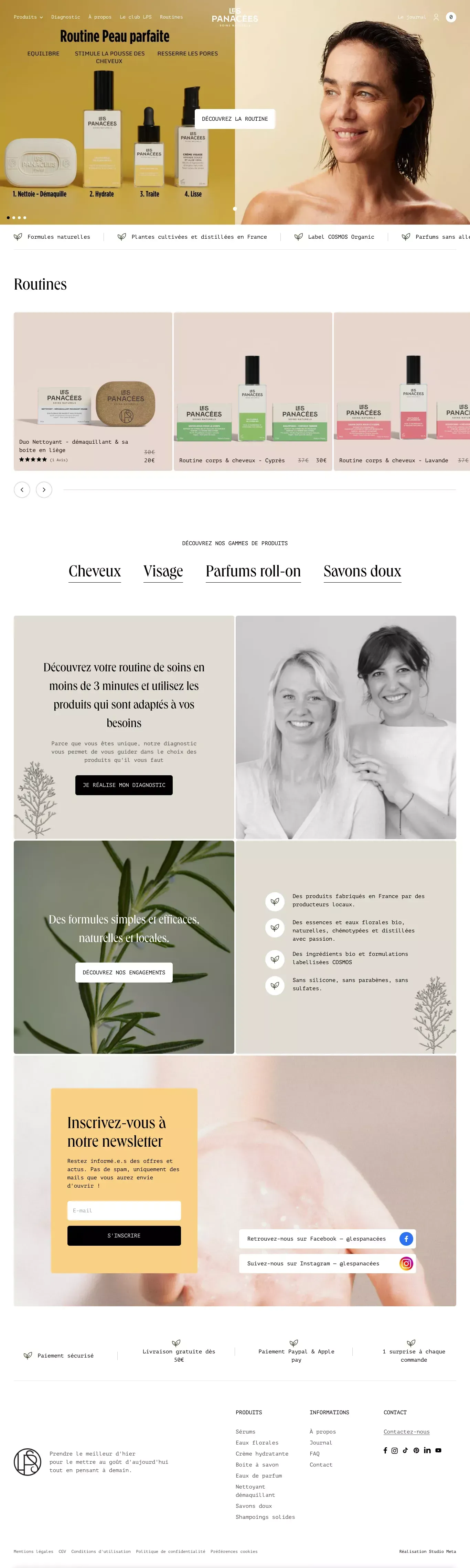Produits de soin & beauté - Créateur de ecommerce page screenshot showcasing Beauty and Ecommerce design