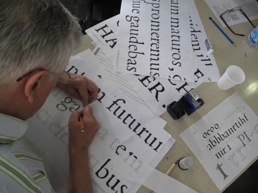 man writing letters