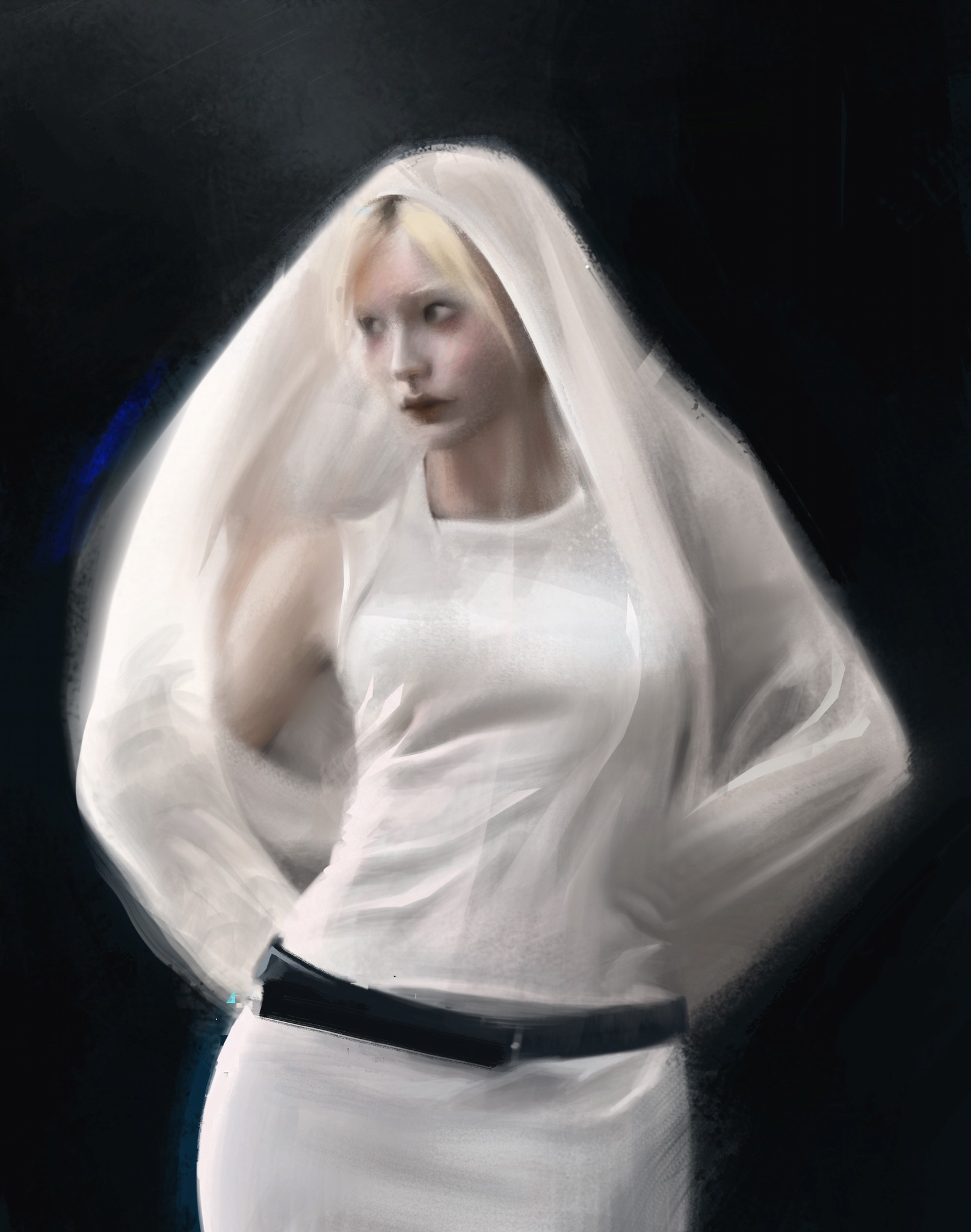 Woman with white clothes