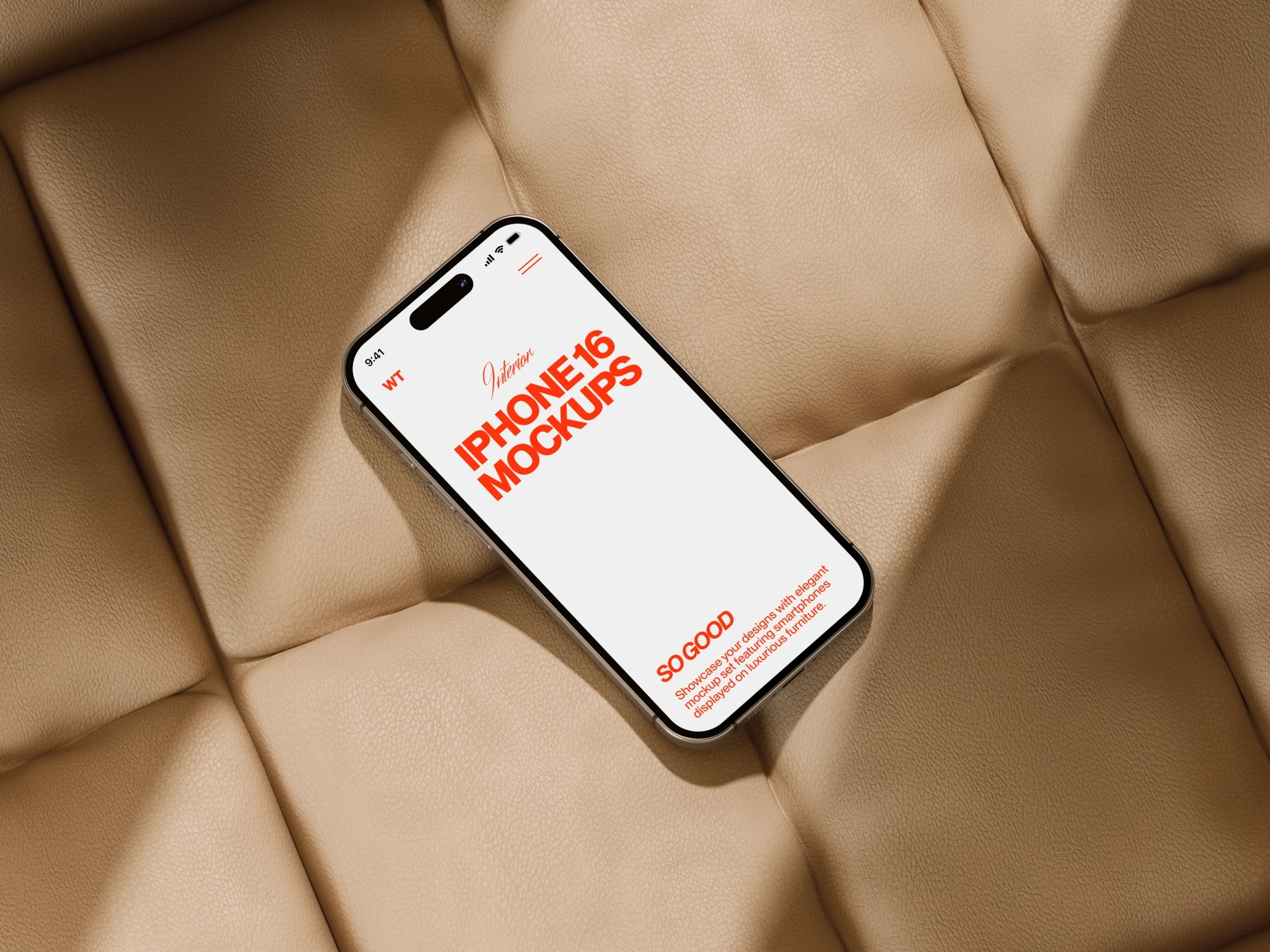 iPhone on leather sofa