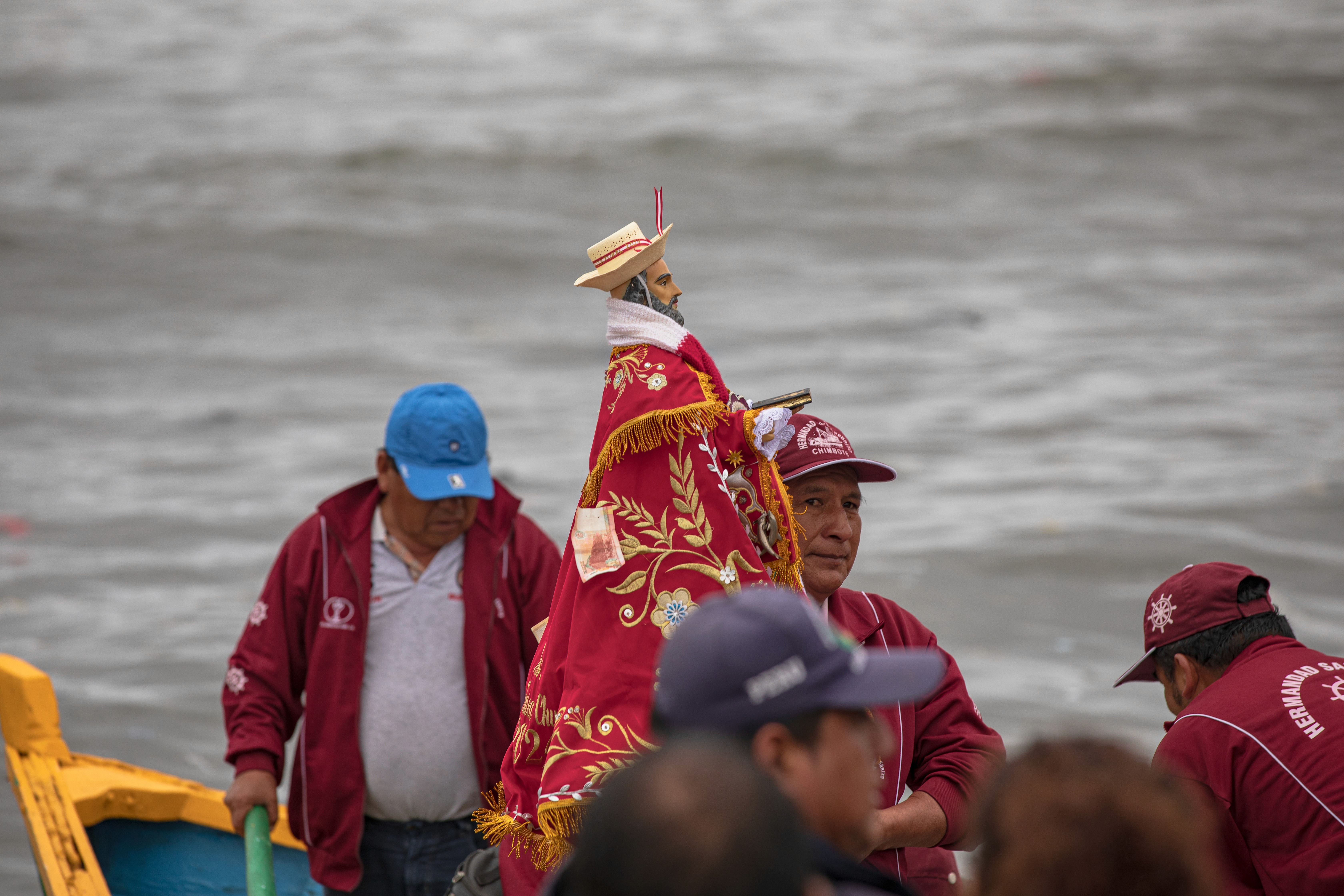 Fishermen honor Saint Peter during the San Pedrito Festival in Chimbote, Peru.