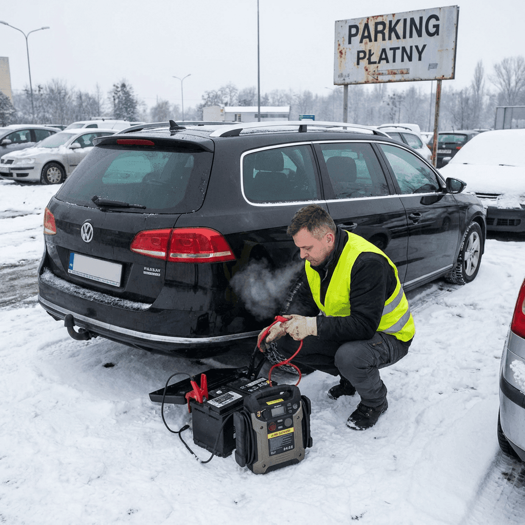 pomoc drogowa Mago Car odpala samochód z rozładowanym akumulatorem