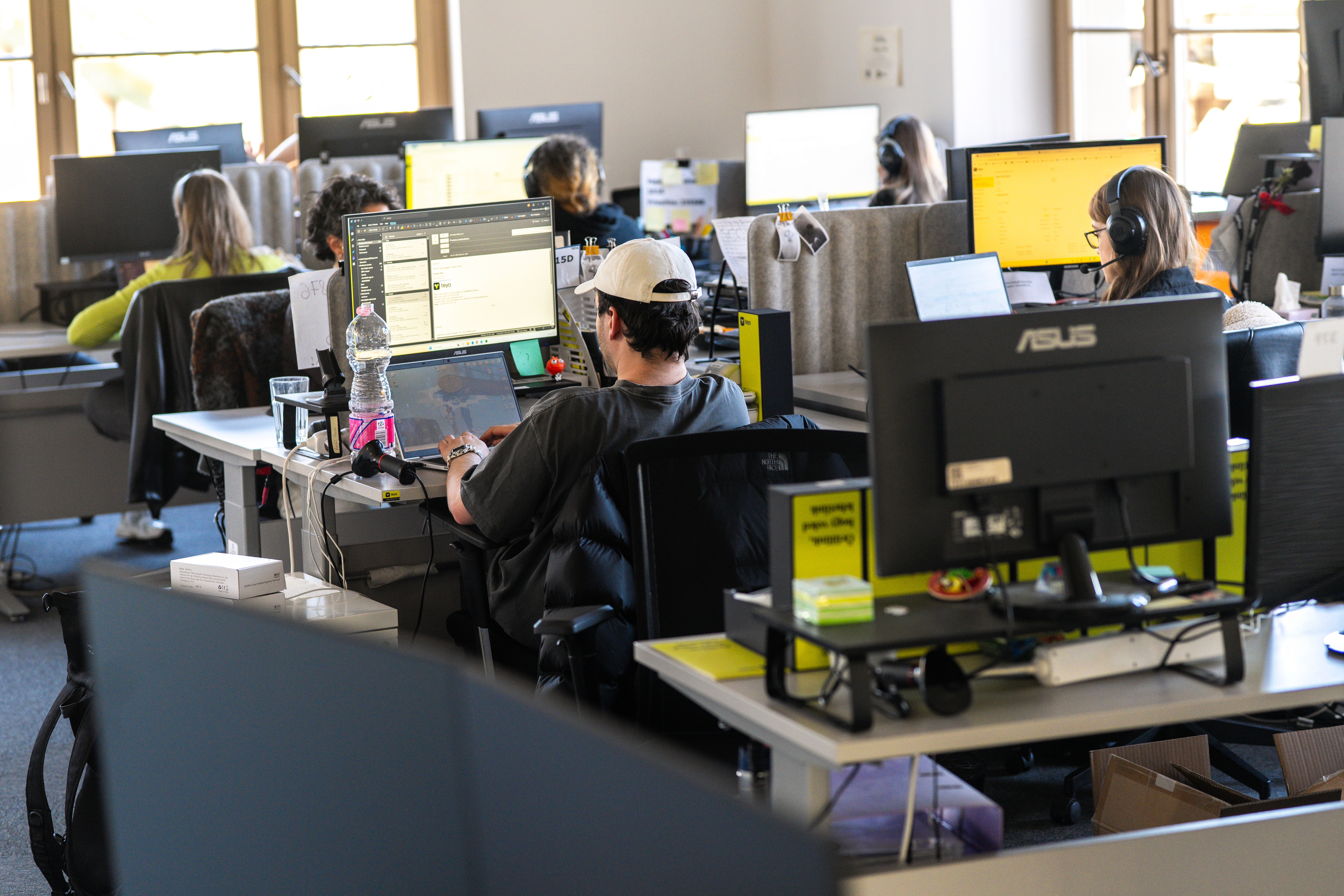 Office workers focused on work