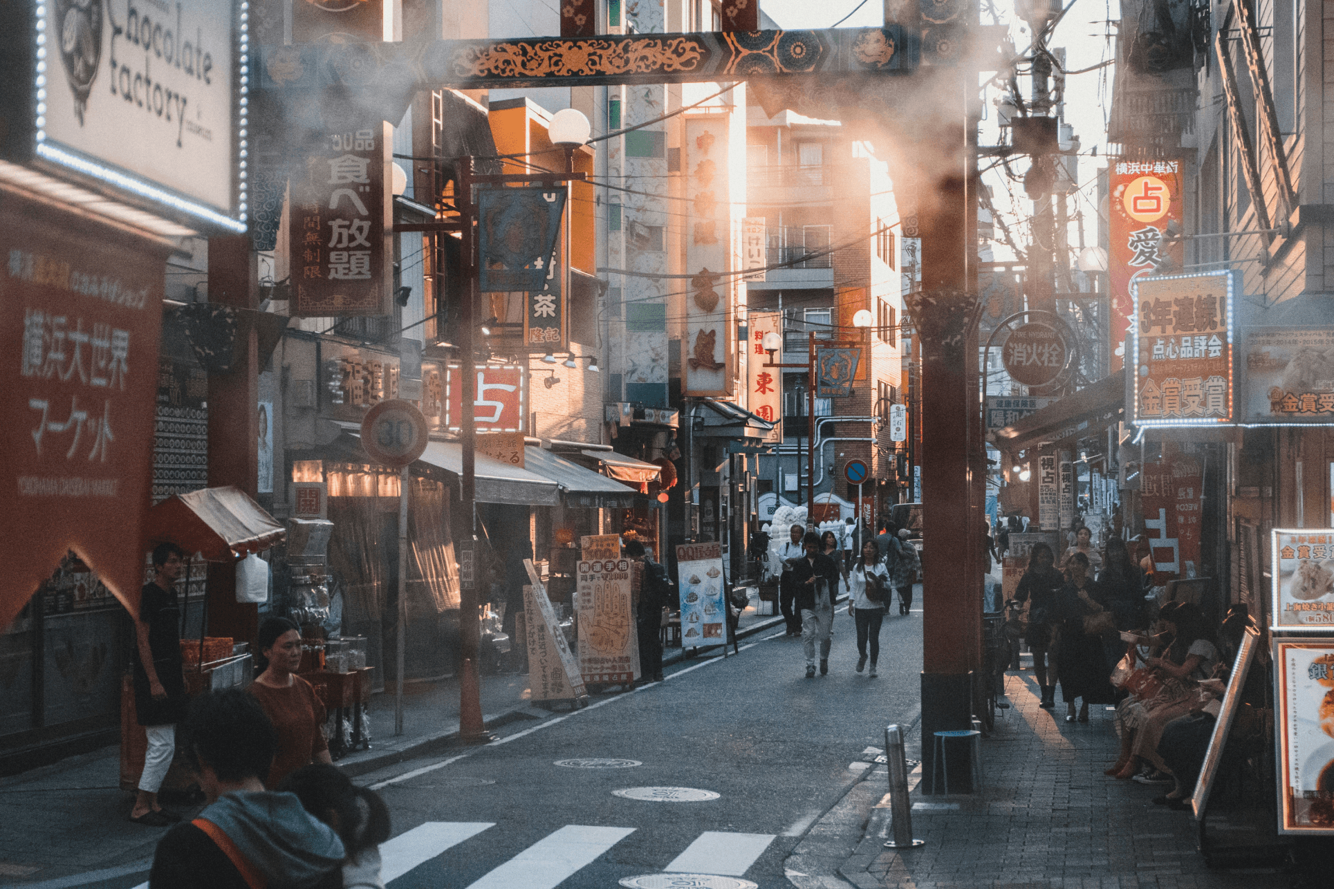 smoky morning on Asian street