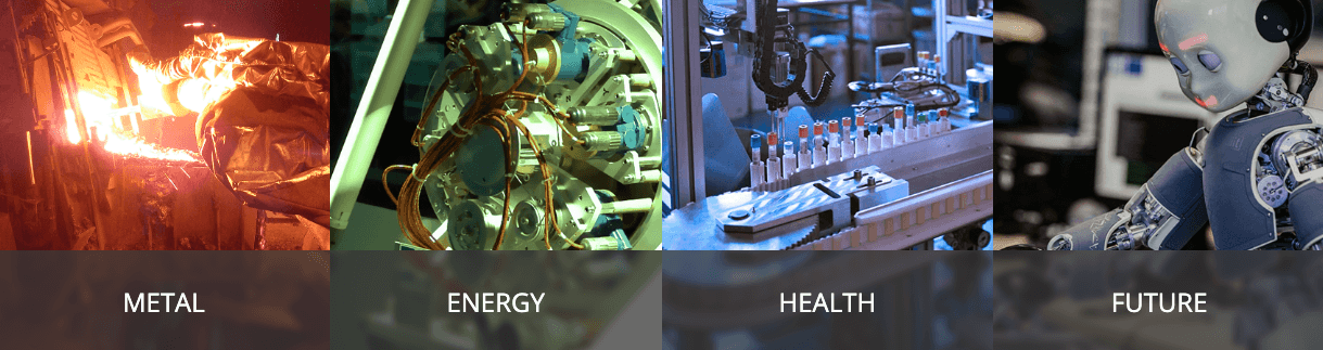 Danieli Automation sectors — metal, energy, health, future