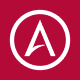 Aderant's logo, a stylized white "A" with a graceful curve, encircled on a deep crimson background represents a trusted.
