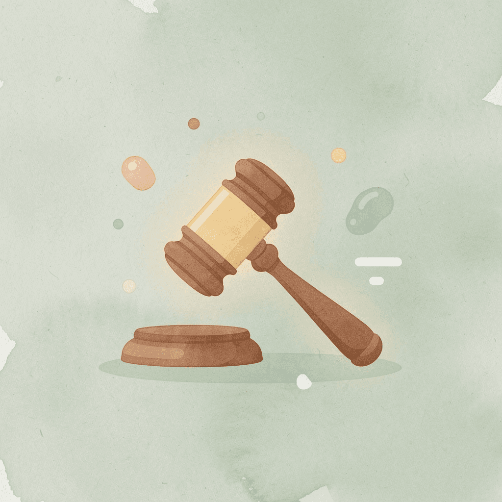Gavel icon representing the final court approval hearing