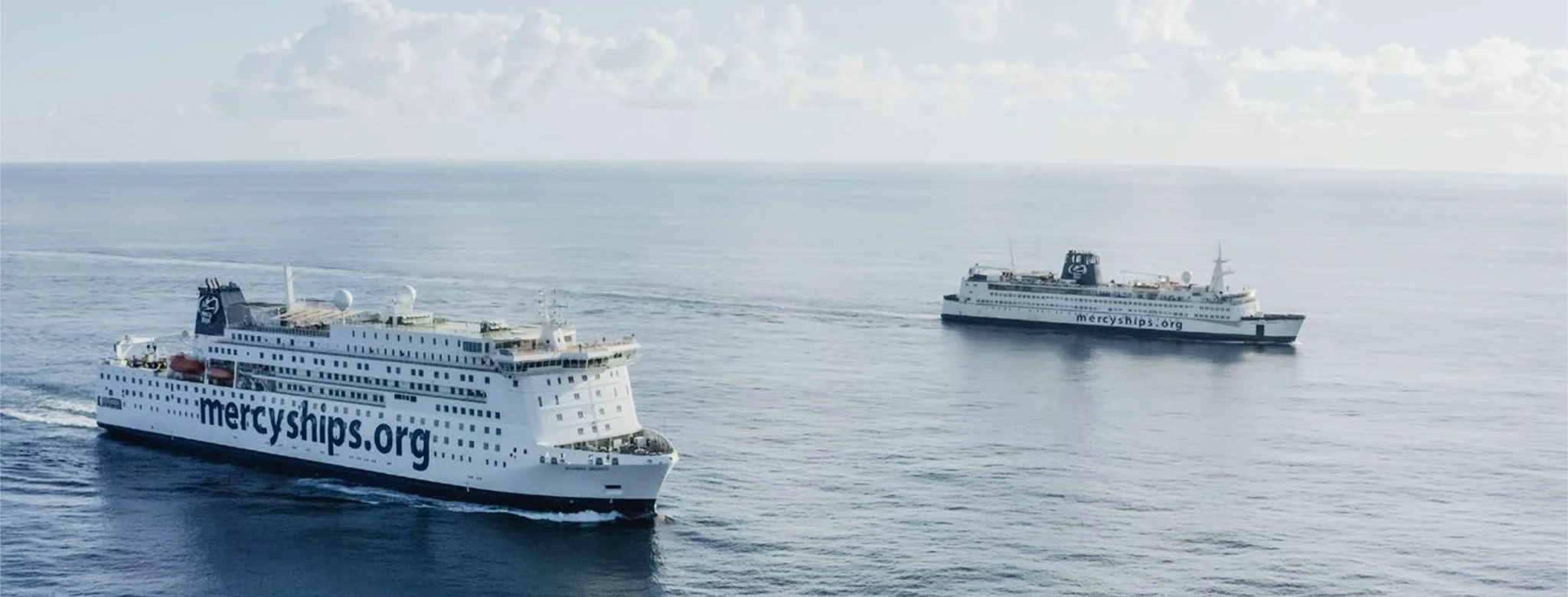 Hospital ships on the ocean