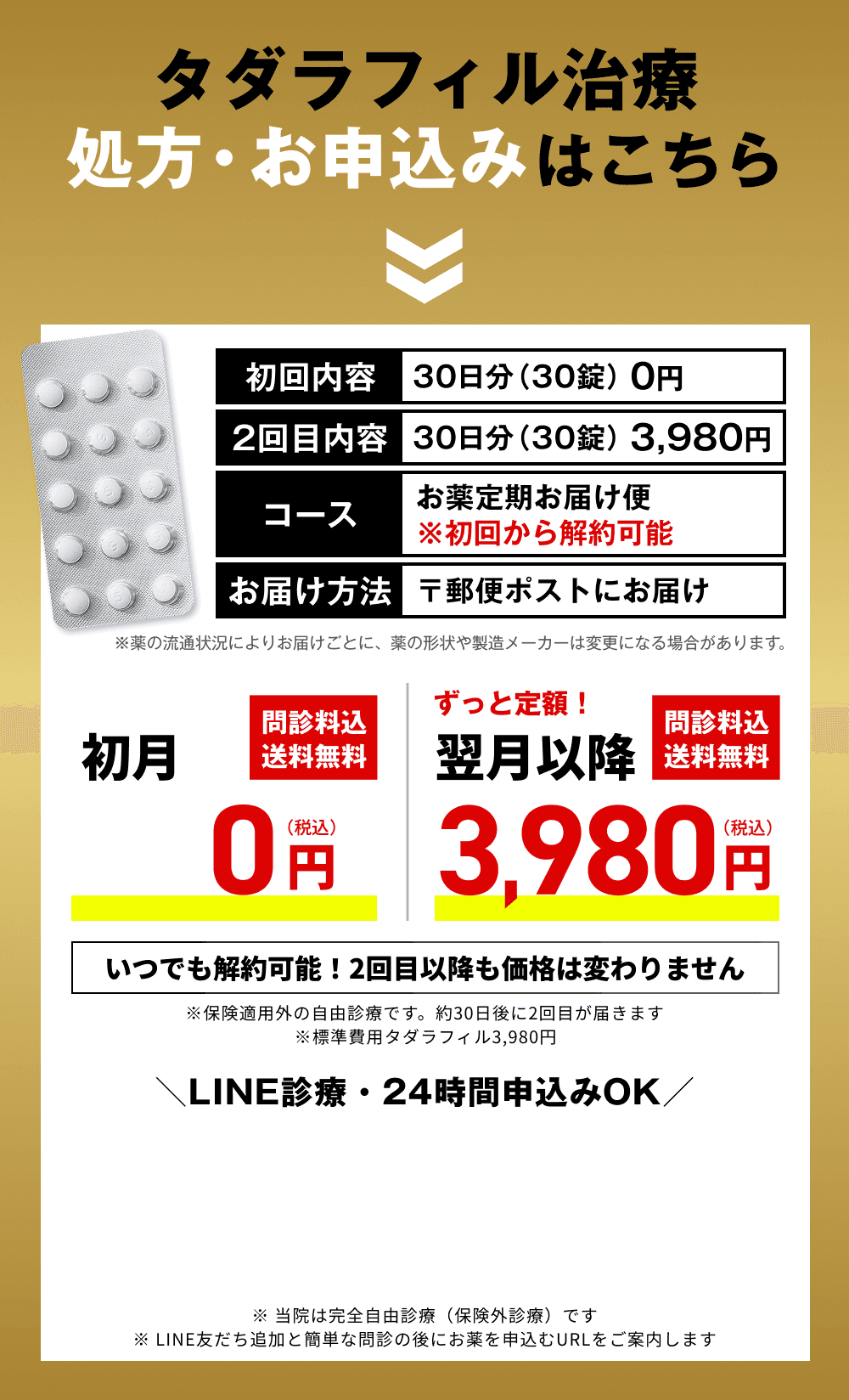 タダラフィル治療処方・お申込みはこちら