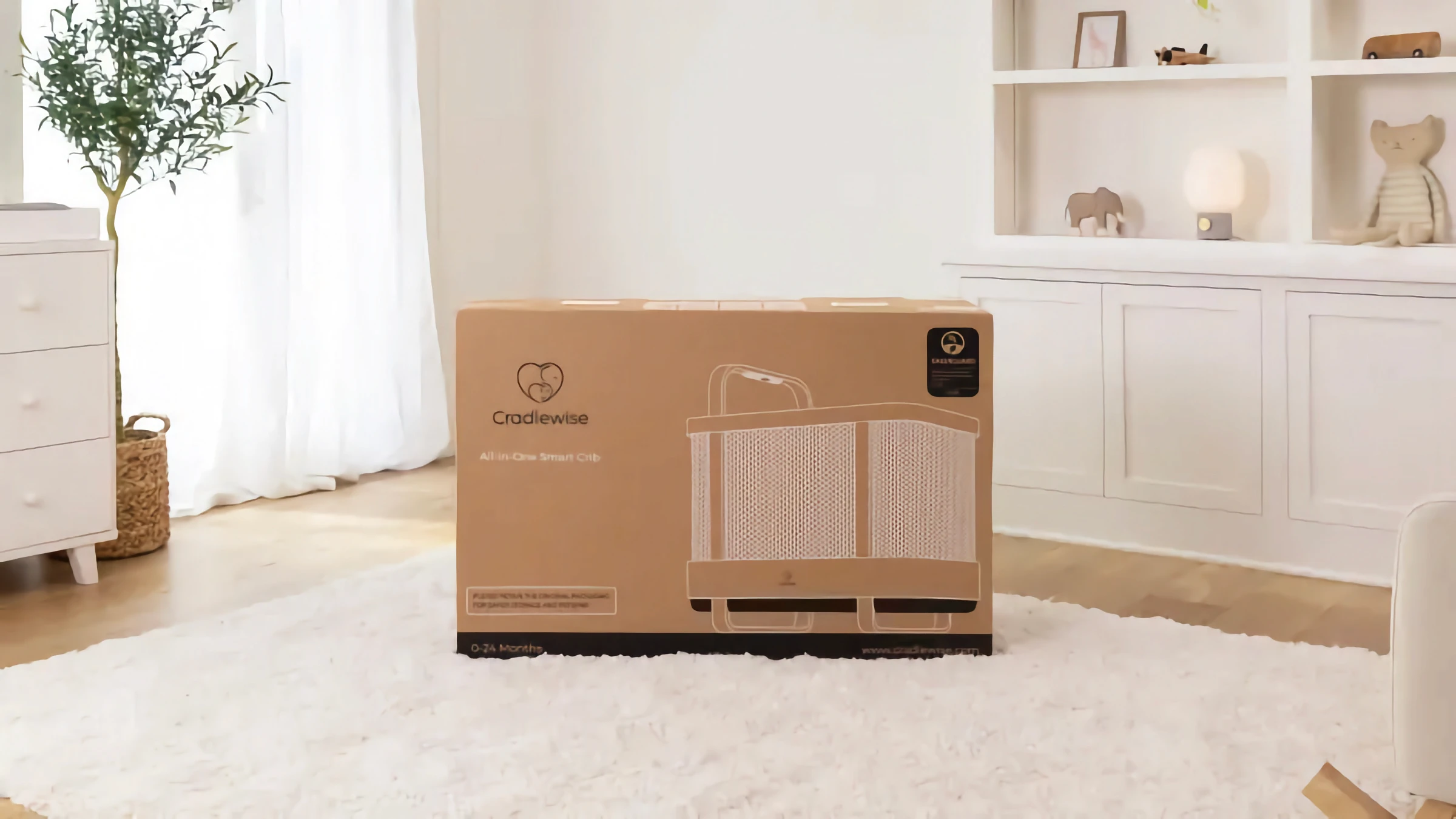 A Cradlewise shipping box in a nursery