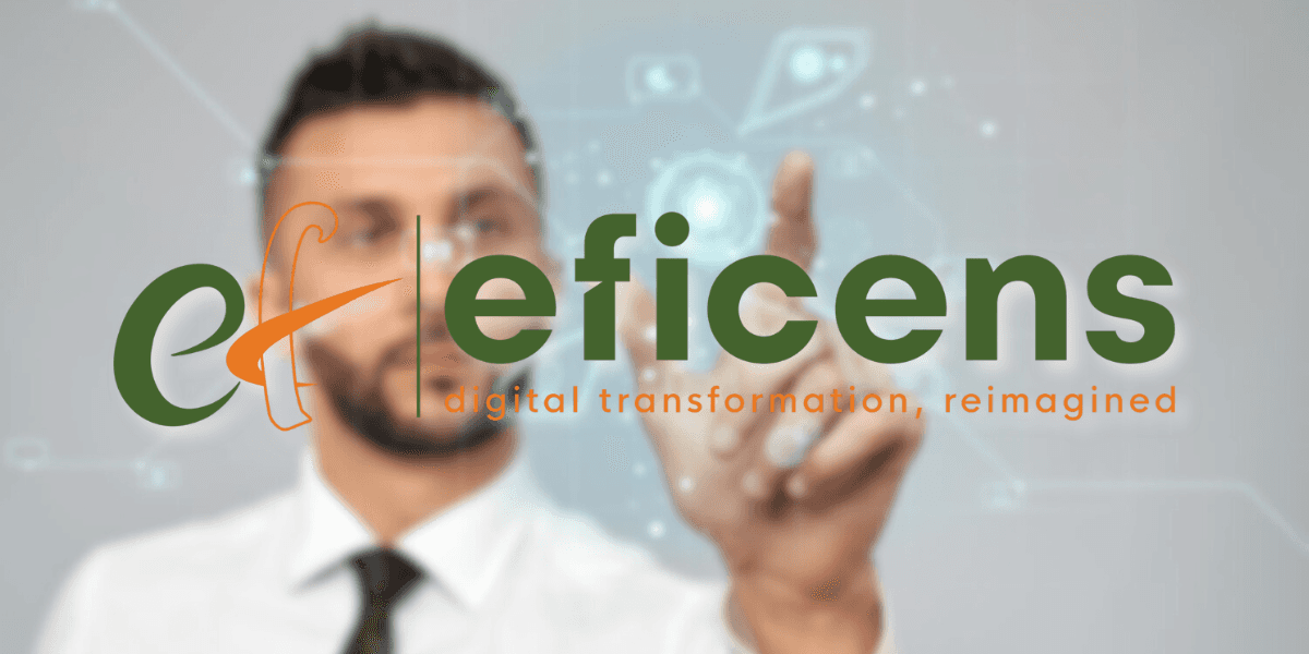 a man interacting with a digital interface, representing the future of AI-driven enterprise systems and innovation.