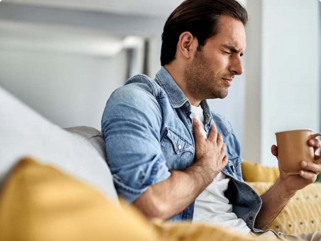 A person suffering from chest pain.