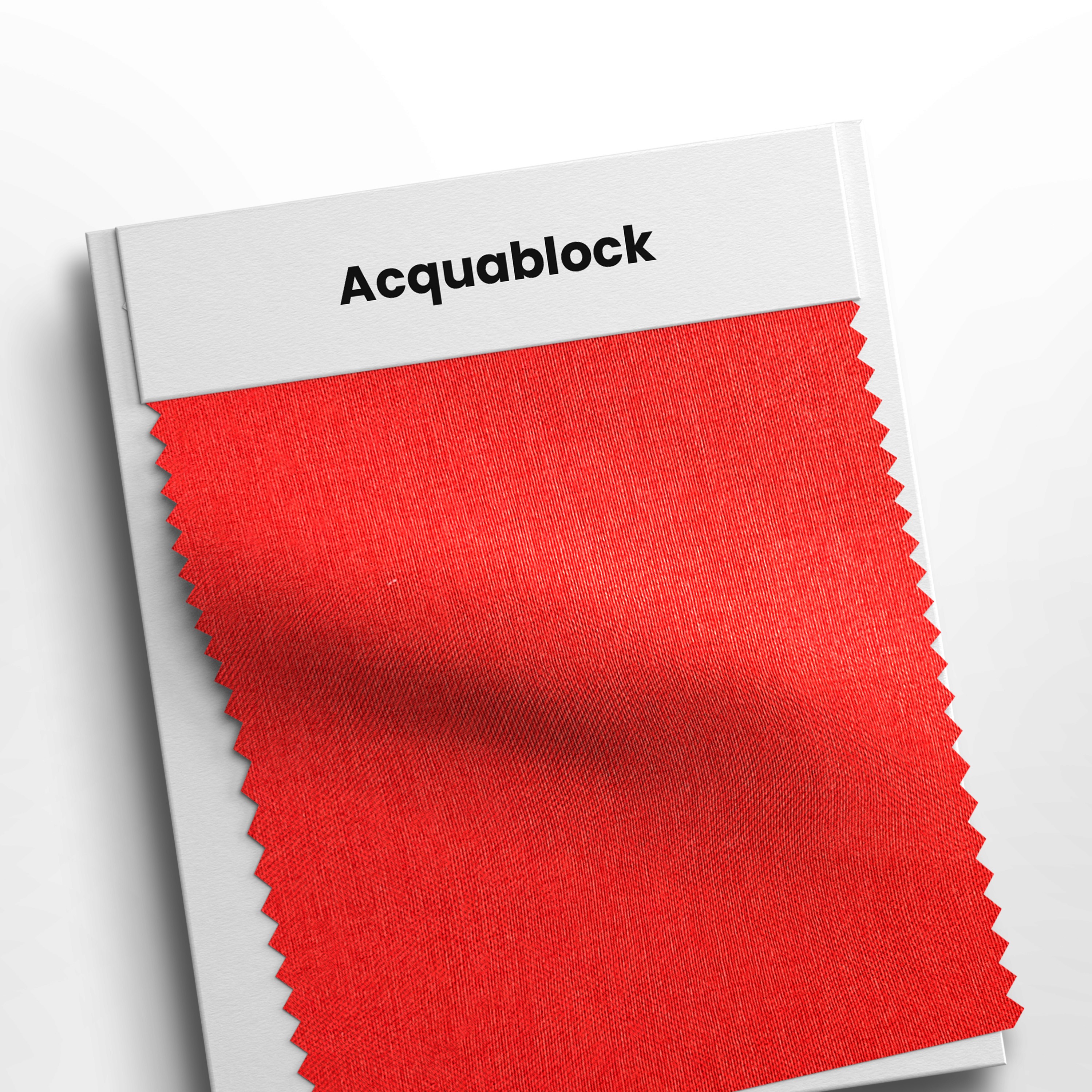 mostruário com tecido acquablock vermelho