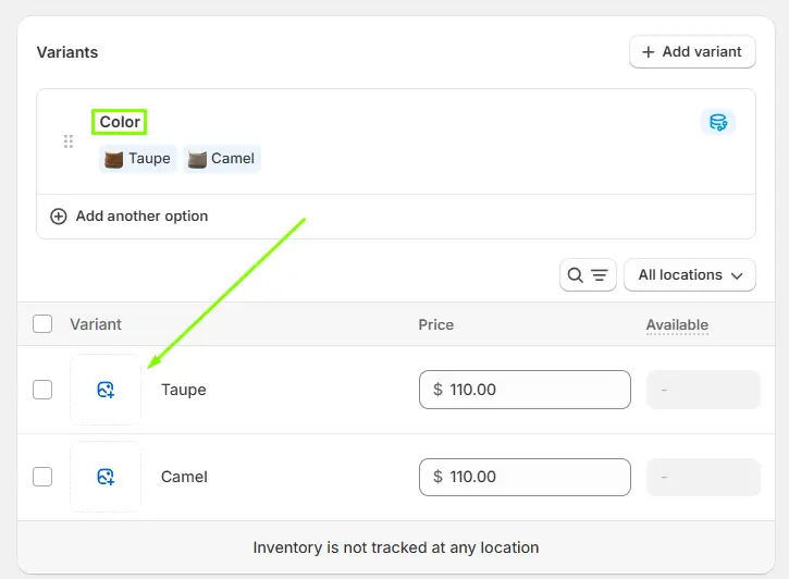 Add Images to Existing Variants in Shopify