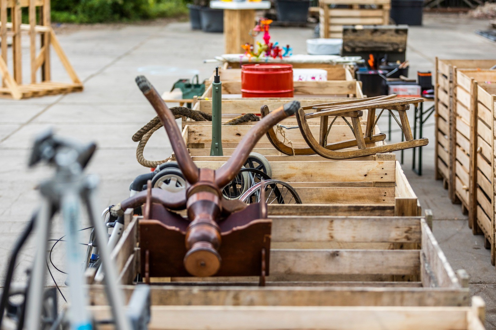 Crates with materials for the Chain Reaction
