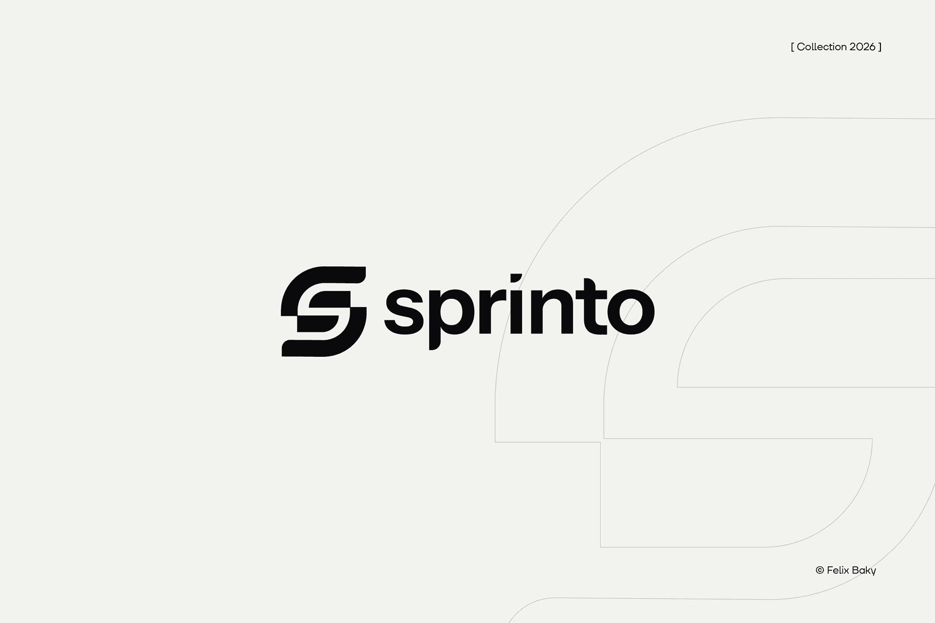 Sprinito logo design with a stylised S symbol and black wordmark on a light background.