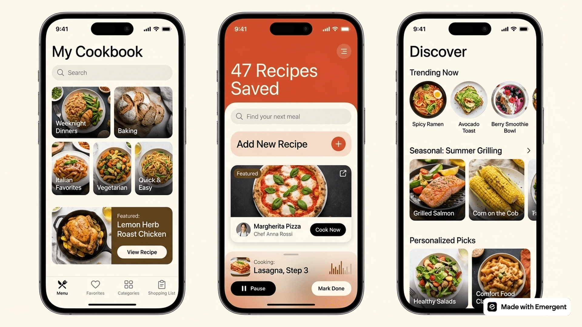 Recipe Saver App Made with Emergent
