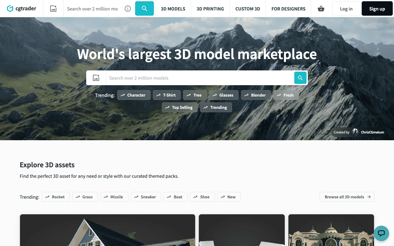 CGTrader екранна снимка
