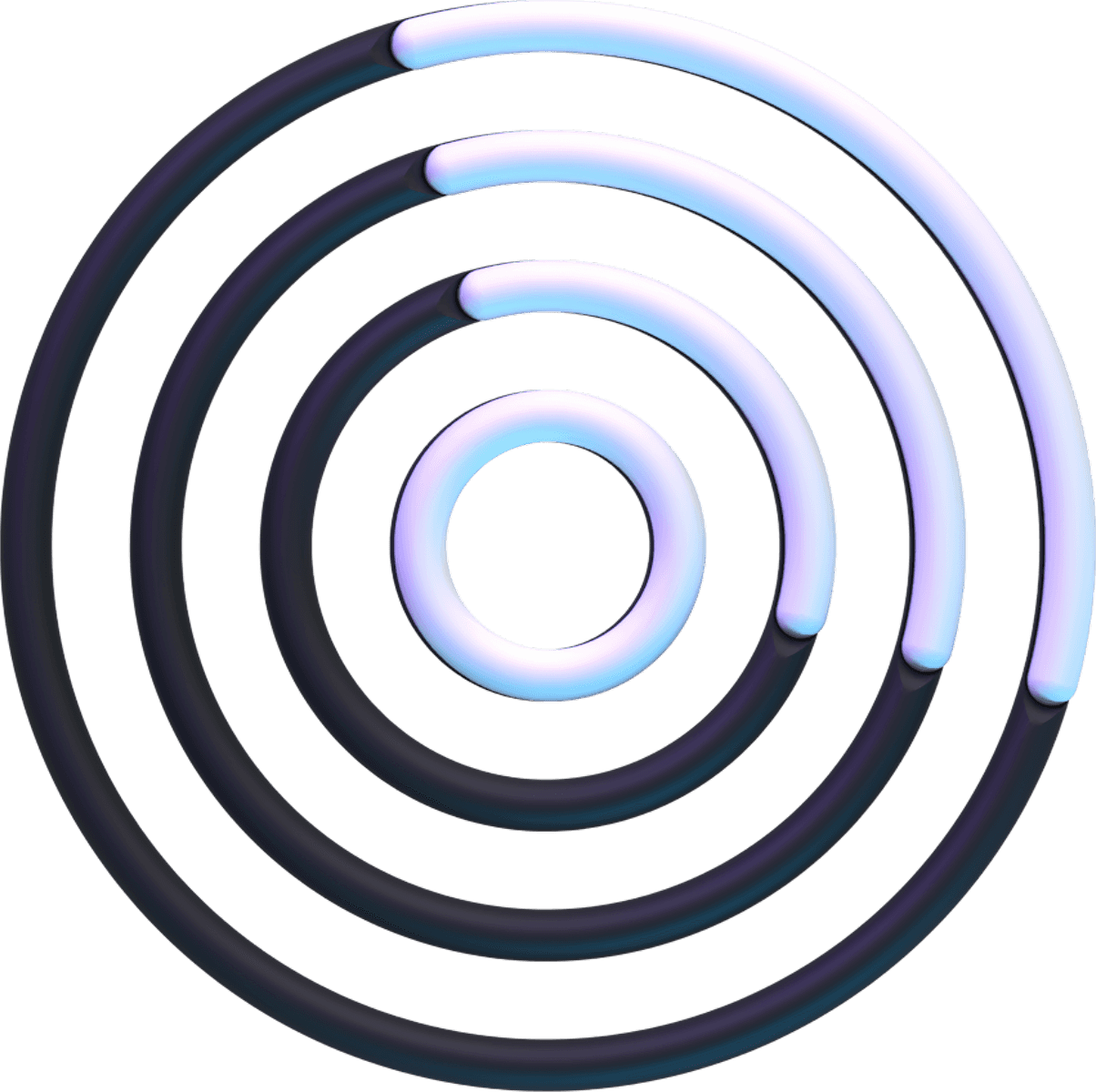 Illustration mit kreisförmigen Wellen, die sich vom Zentrum nach außen ausbreiten – Symbol für Sichtbarkeit und Wirkung