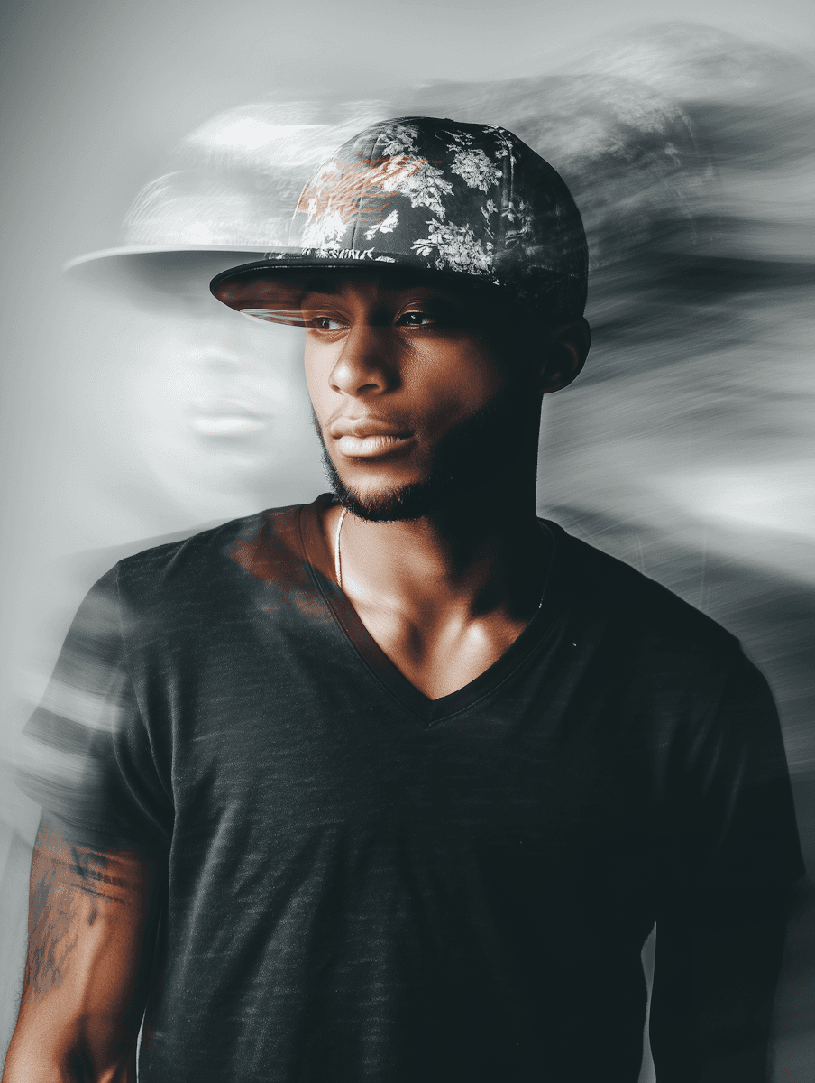 Woman in brown leather jacket posing against a coastal backdrop.