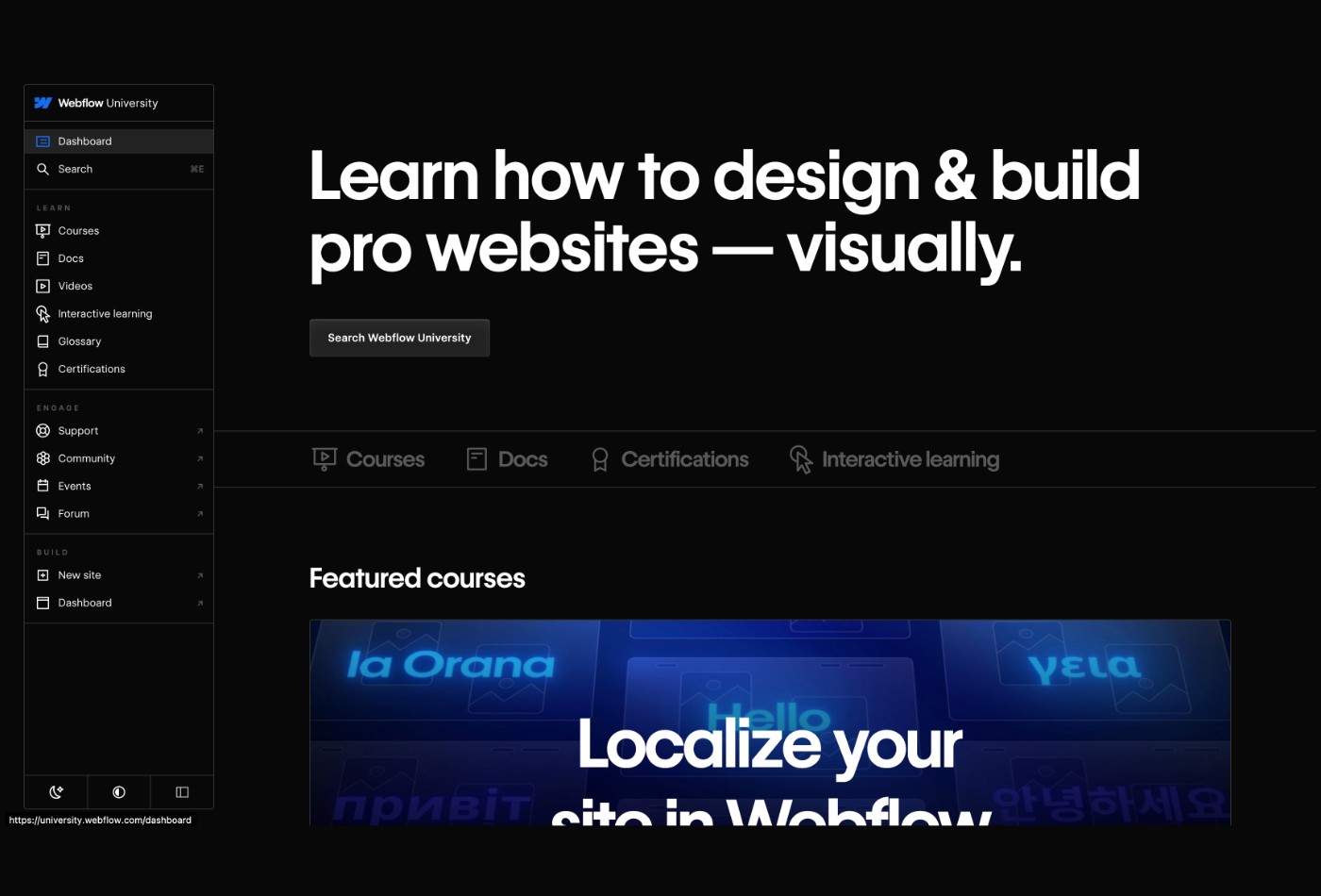 Webflow university