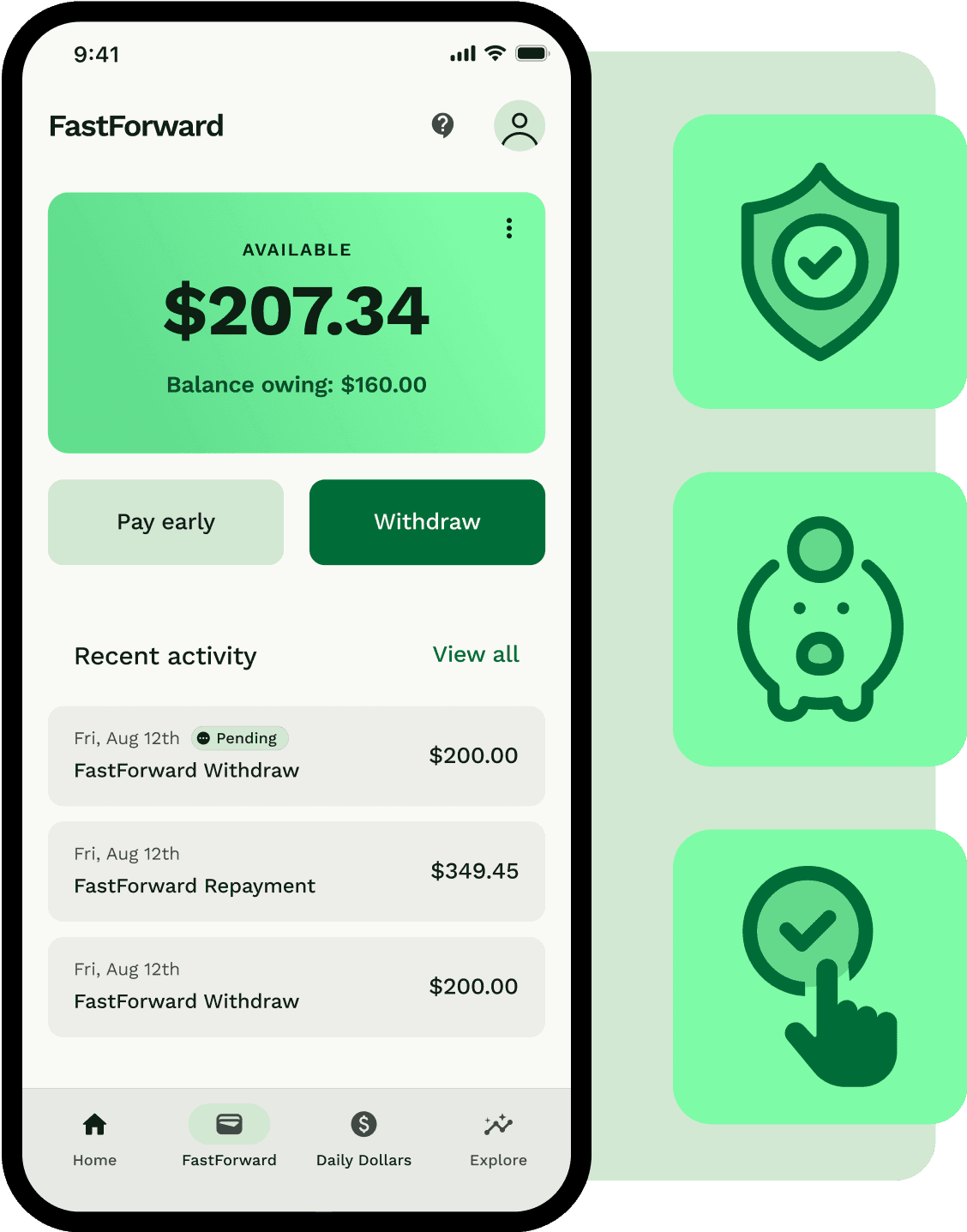 The Fastforward page screen
