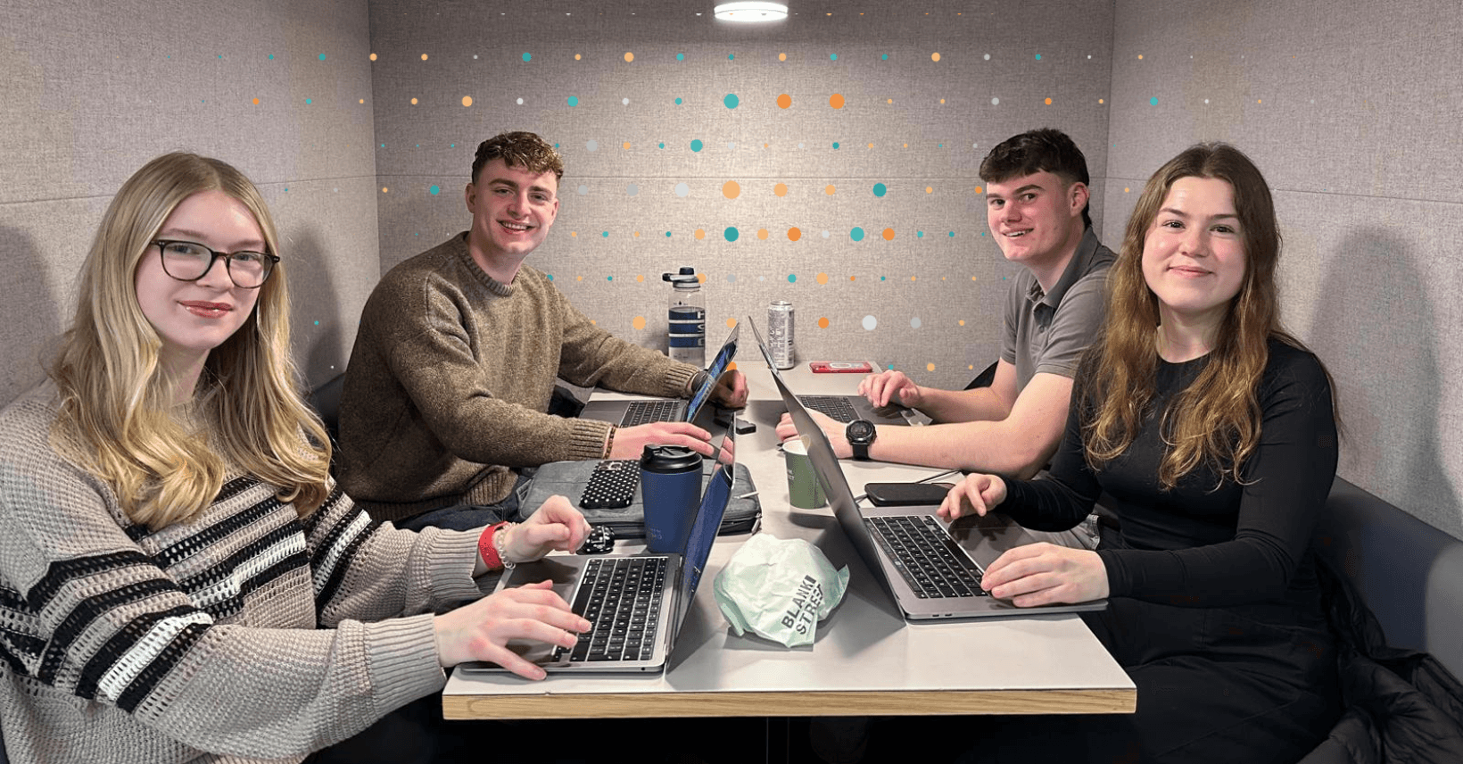 lean tree early careers working at a table