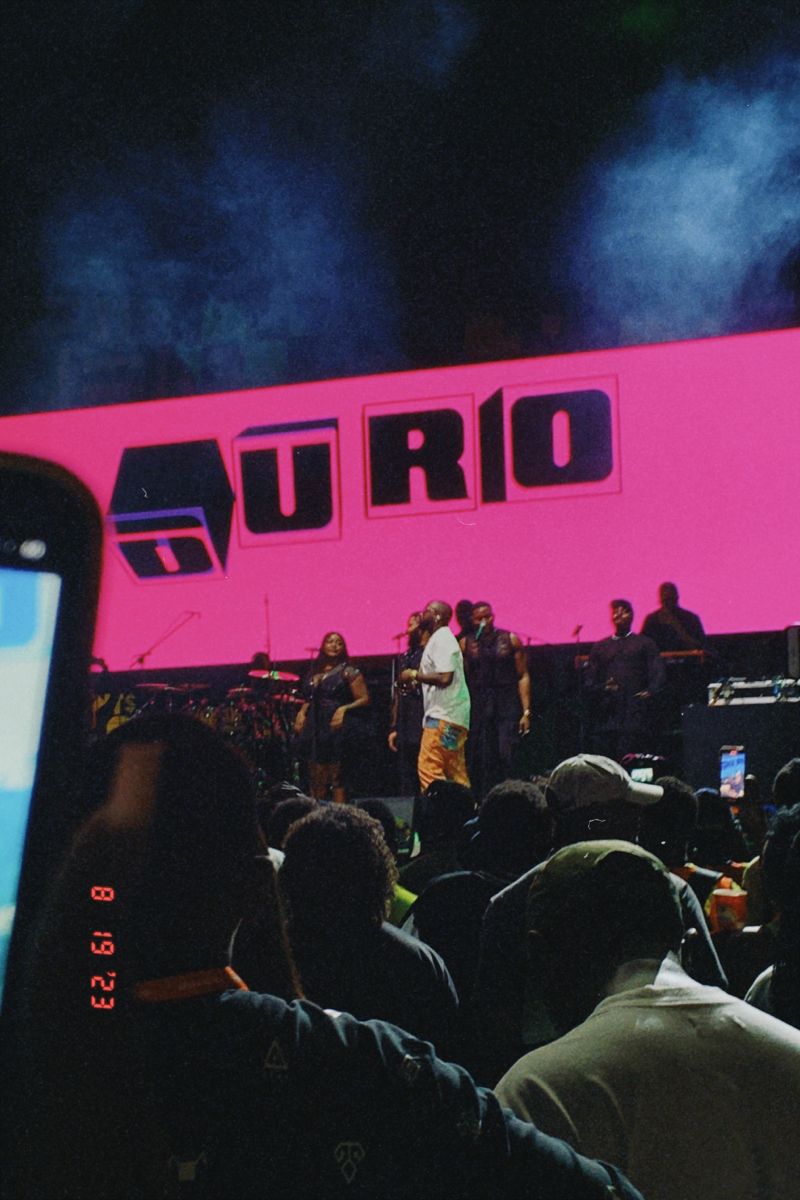 Crowd in front of a concert stage