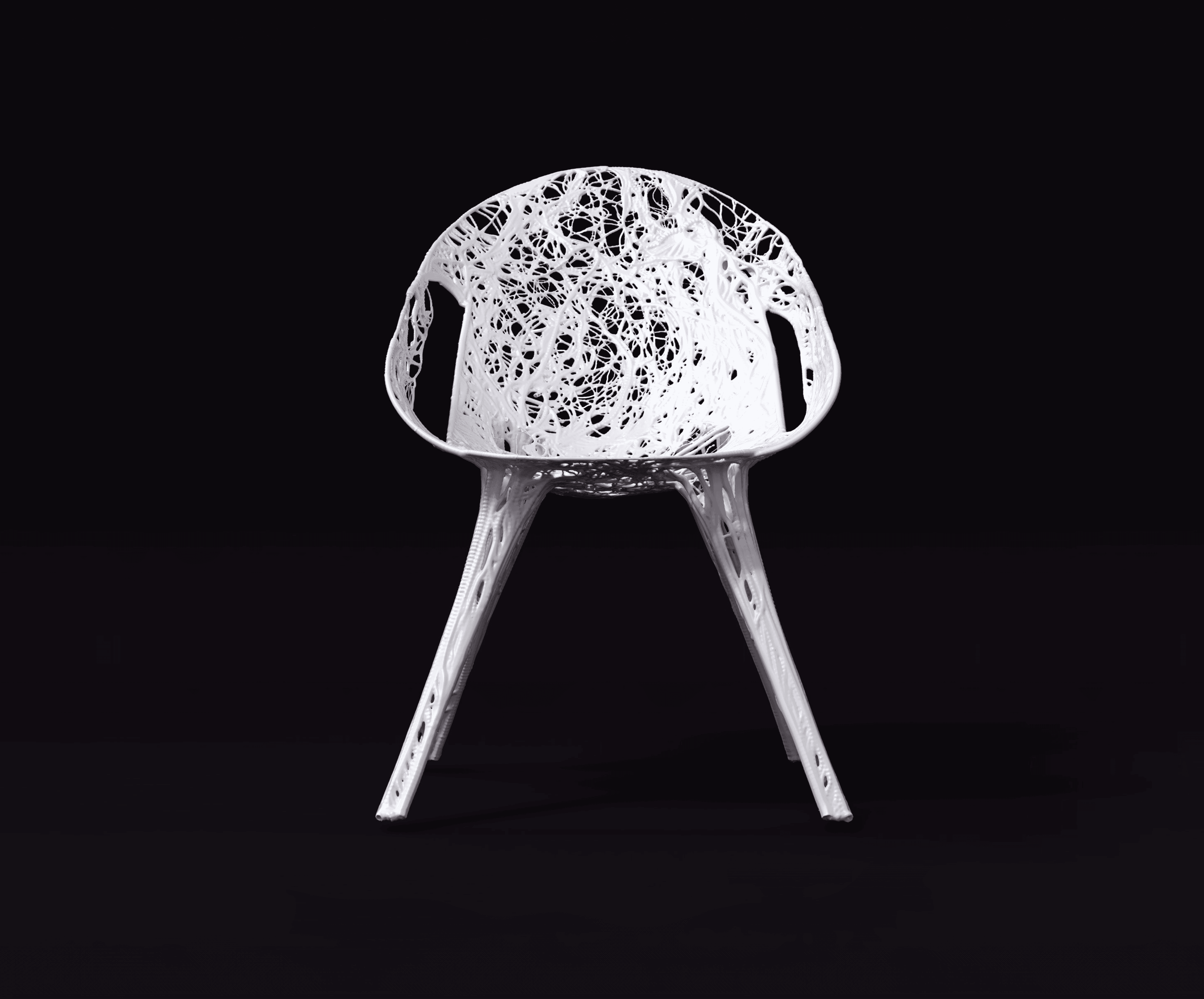 Night image of the audio-reactive exhibition.