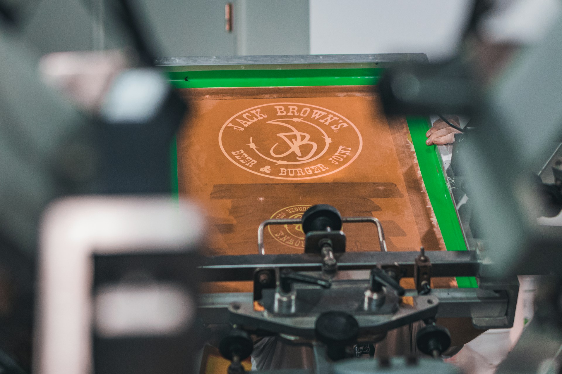 a design being screen printed on a tshirt