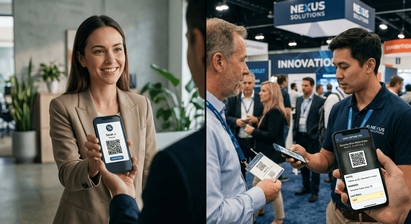Blinq vs Habsy comparison showing digital card sharing vs structured lead capture