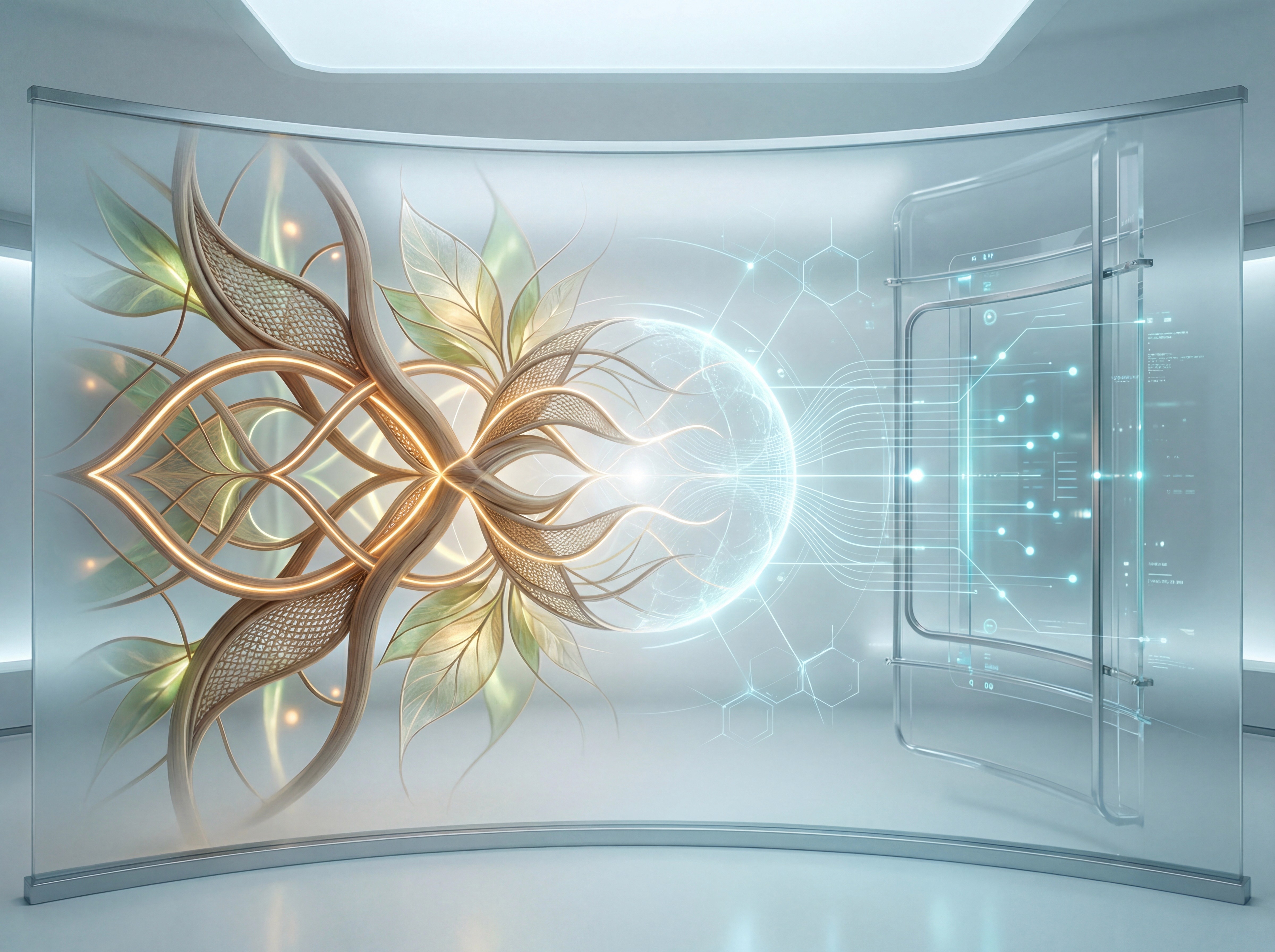 Modern office building with large windows reflecting a vivid orange sunset sky, silhouetted figure visible through the glass.