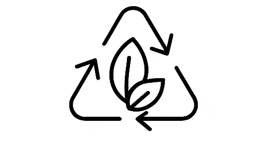 Icon showing that Phits 3D-printed insoles are 100% recyclable, offering sustainable custom insoles for foot pain, plantar fasciitis, flat feet, high arches, and Morton's neuroma at Limitless Orthotics clinic, Leeds.