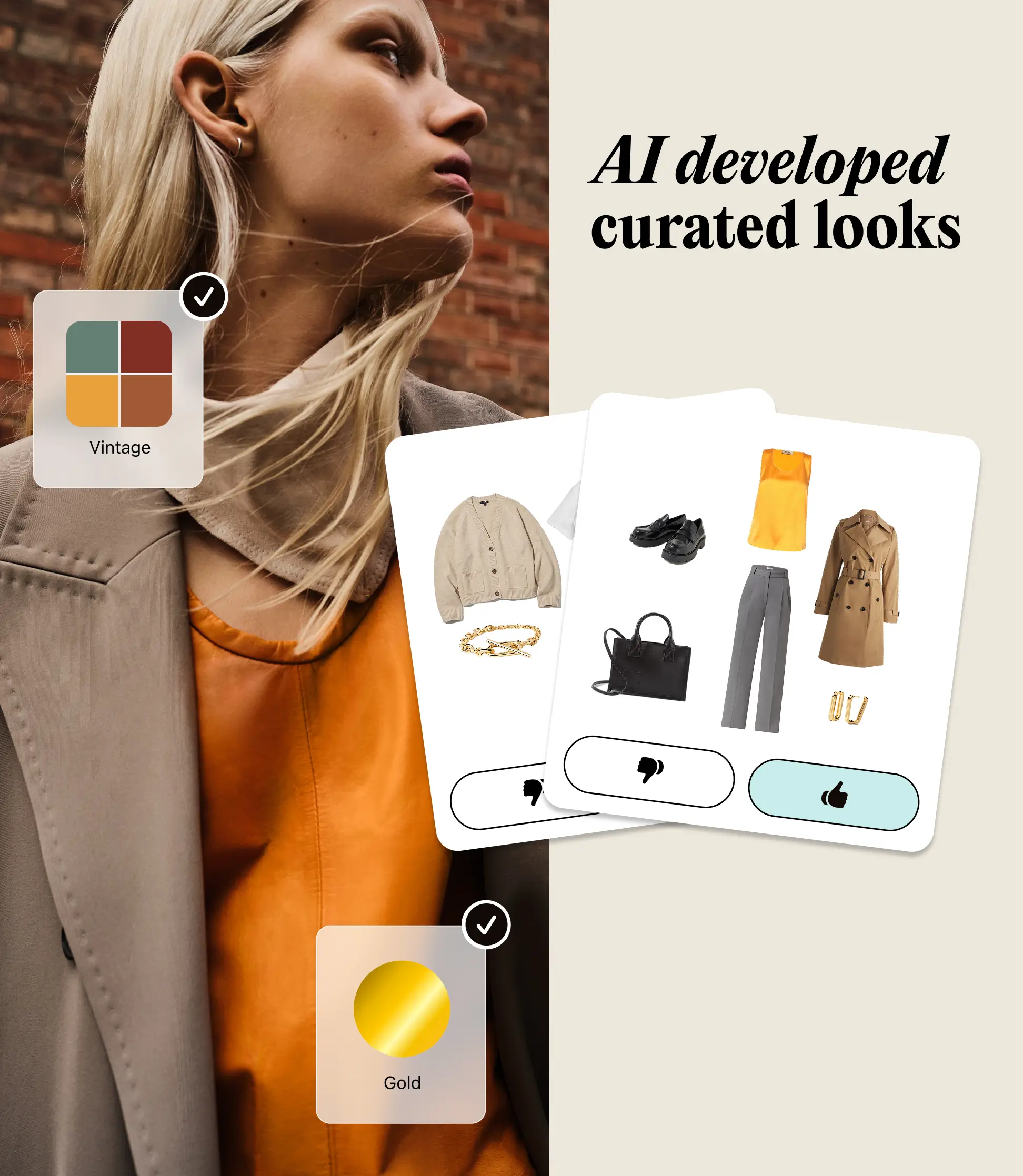 Re:Style app mobile interface with custom outfit suggestions, blending modern UI/UX design with AI-powered fashion personalisation.