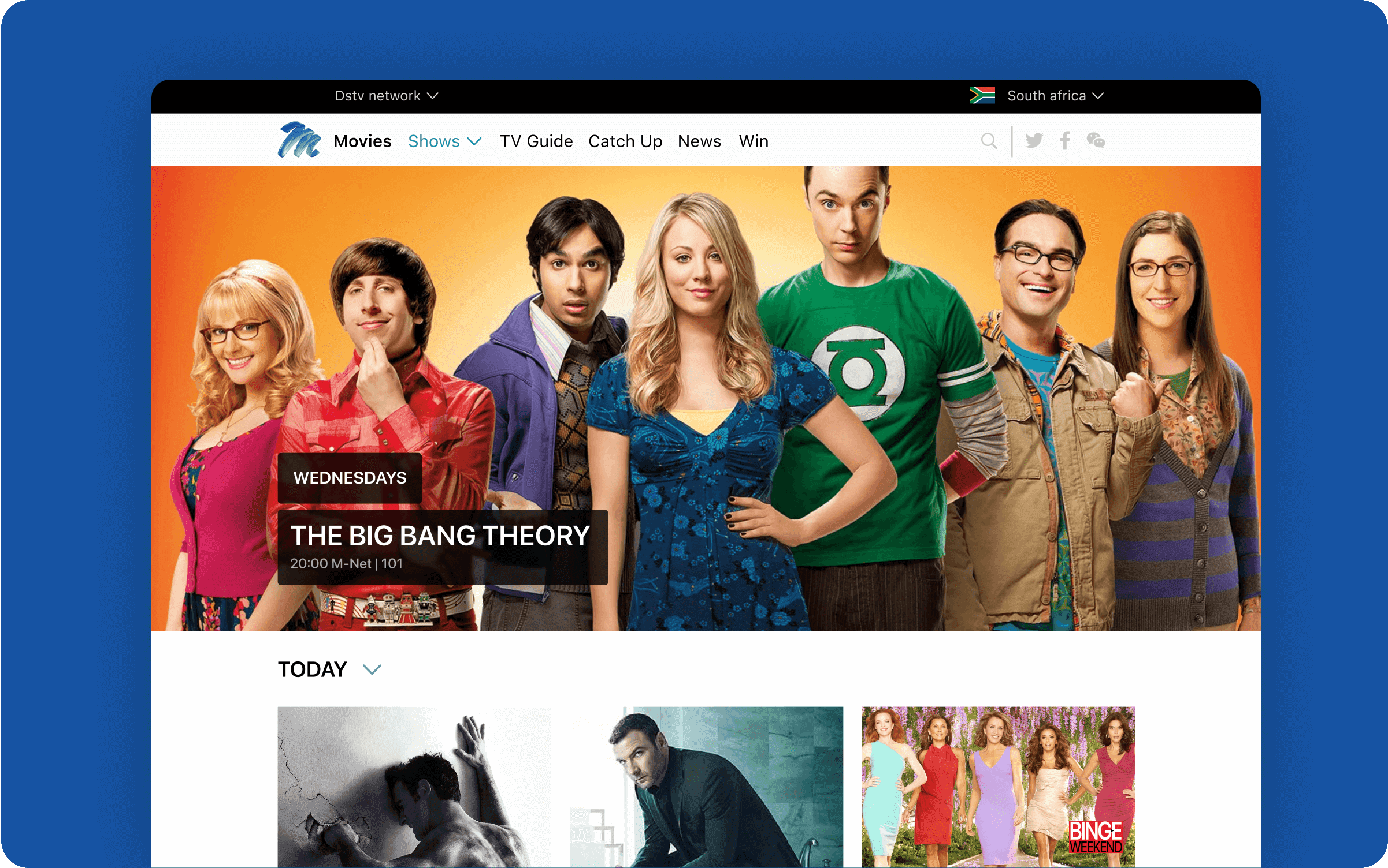 Website interface of the M-Net platform